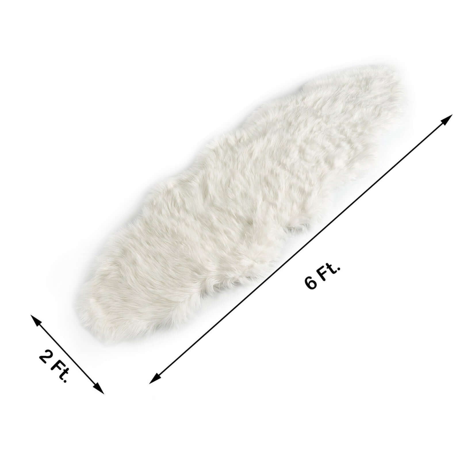 6ftx2ft White Fluffy Area Rug Shag Carpet, Ultra Soft Faux Sheepskin Rug Runner