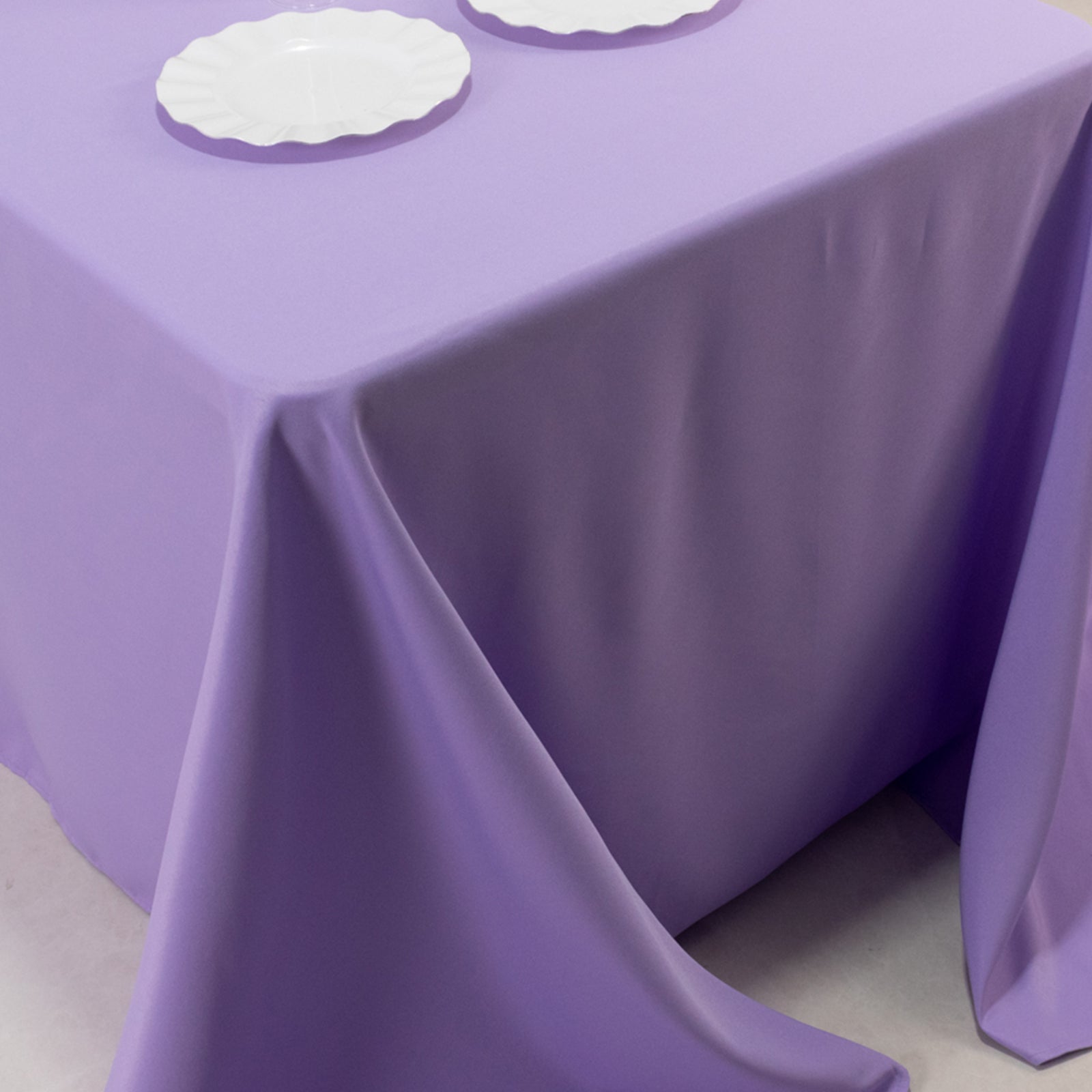 Premium Polyester 90x132 Rectangle Tablecloth Lavender Lilac - Seamless 220GSM Stain-Resistant Table Cover