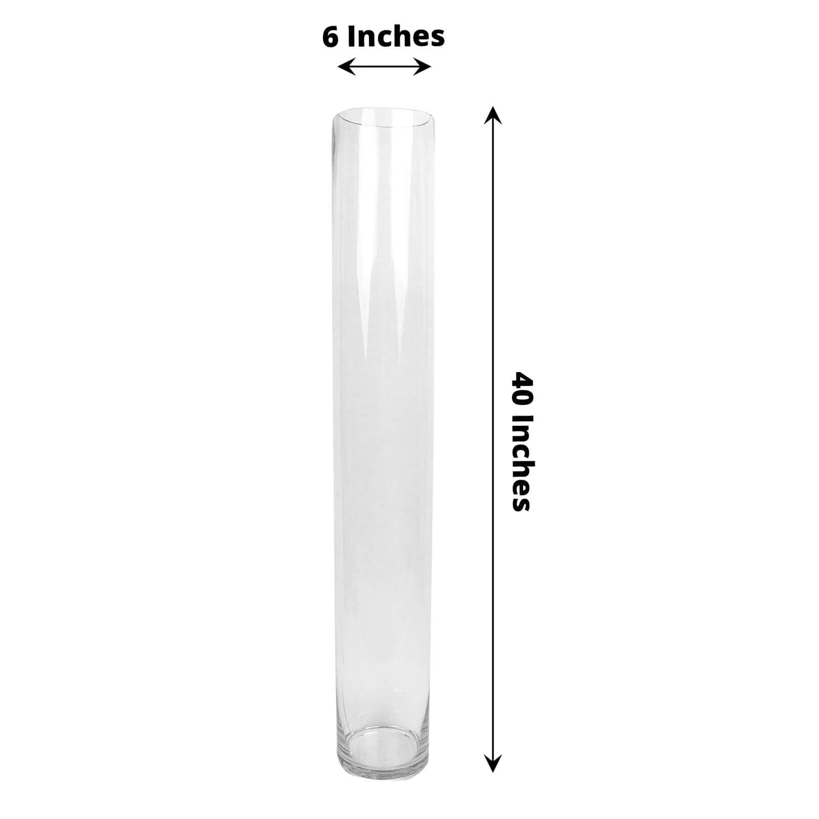 2-Pack Glass Flower Vases Cylinder Design Heavy Duty Clear - Stylish Centerpieces for Weddings 40