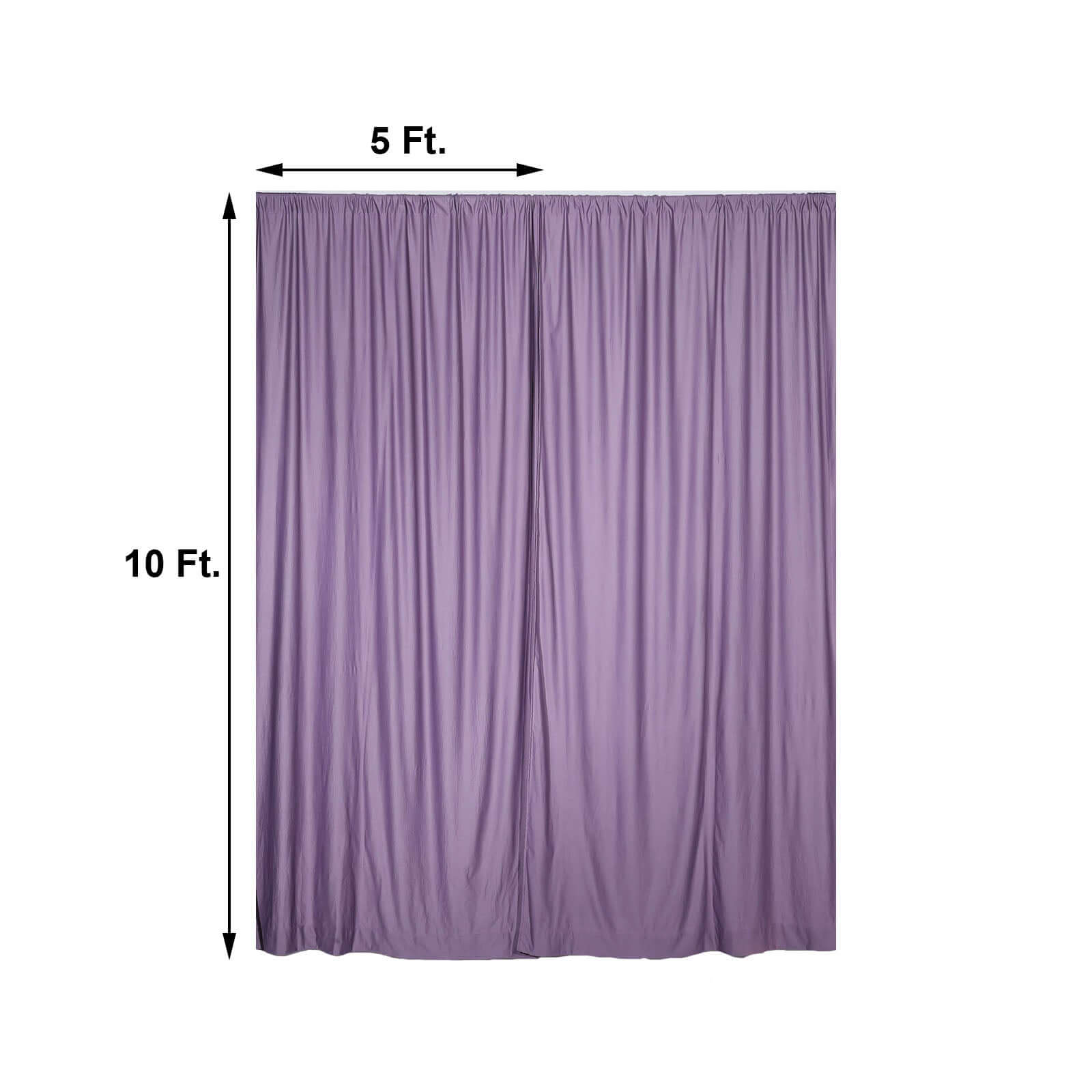 2 Pack Violet Amethyst Scuba Polyester Event Curtain Drapes, Durable Flame Resistant Backdrop Event Panels Wrinkle Free with Rod Pockets - 10ftx10ft