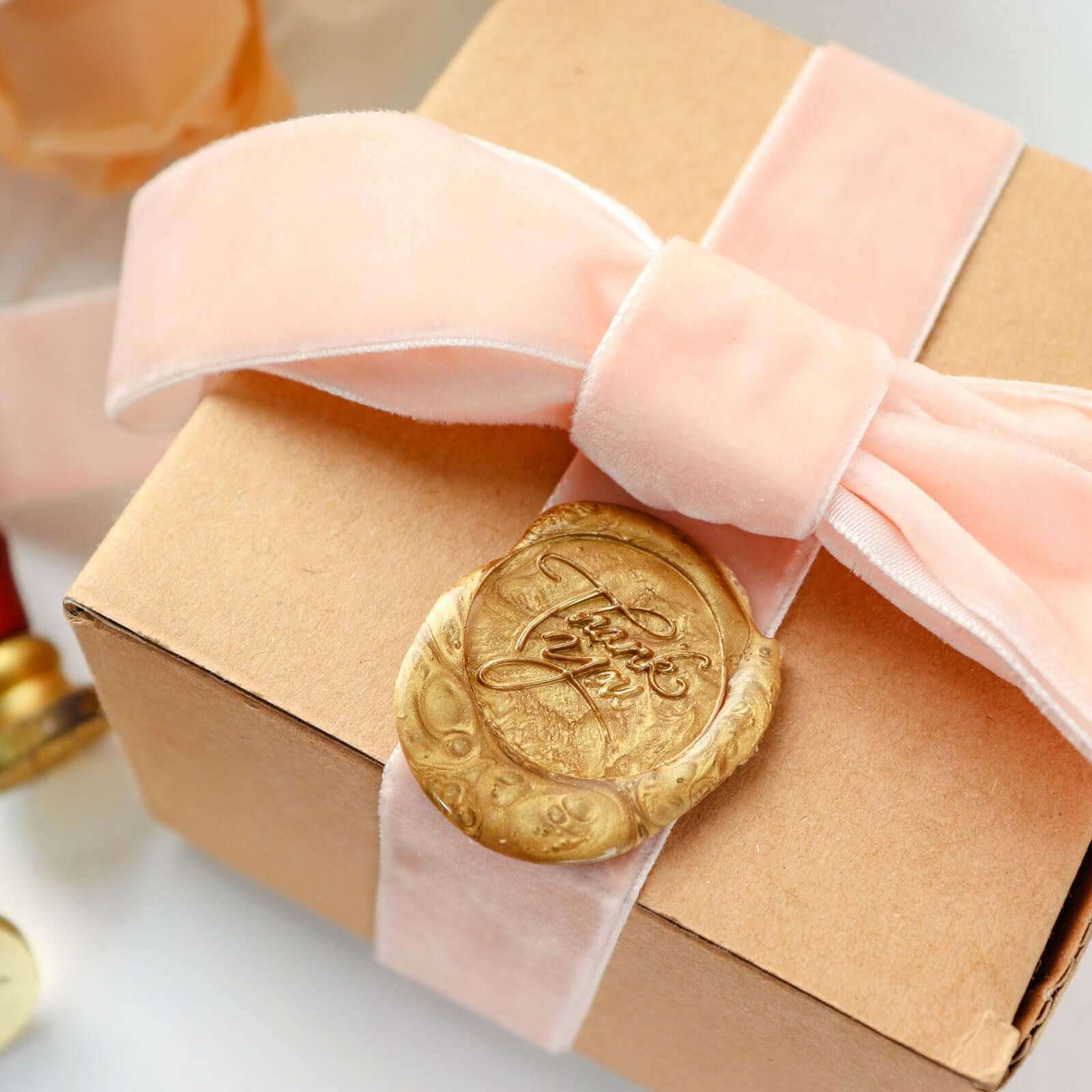 2 Set Wax Seal Stamp Kit Party Favors, Gold Silver With Love and Thank You Wax Stamp, Wedding Invitation Envelope Letters Mailing Crafts Set