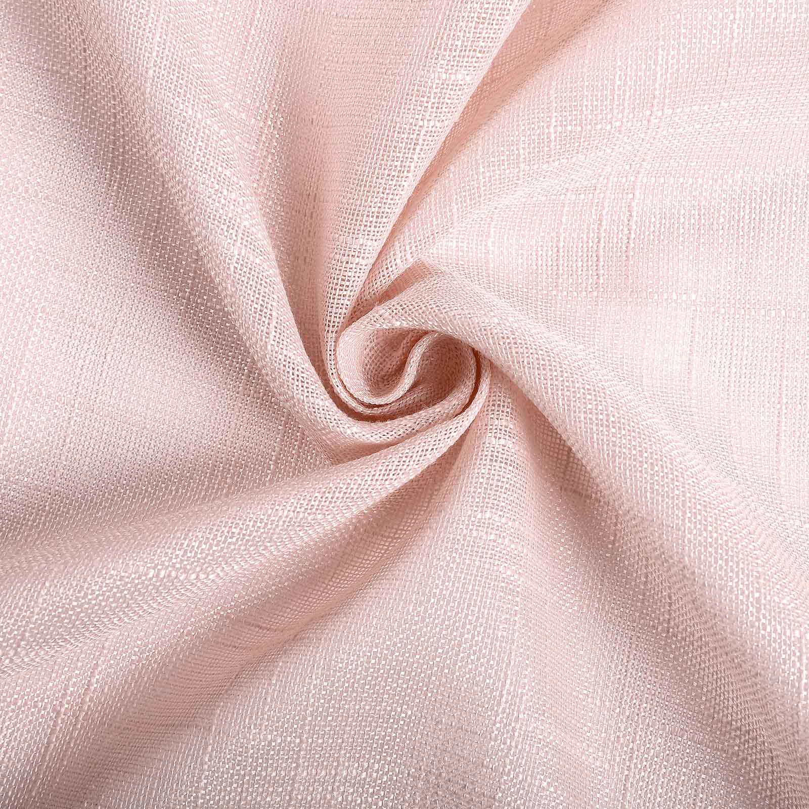 Faux Linen 108 Round Tablecloth Blush - Slubby Textured & Wrinkle Resistant Table Cover