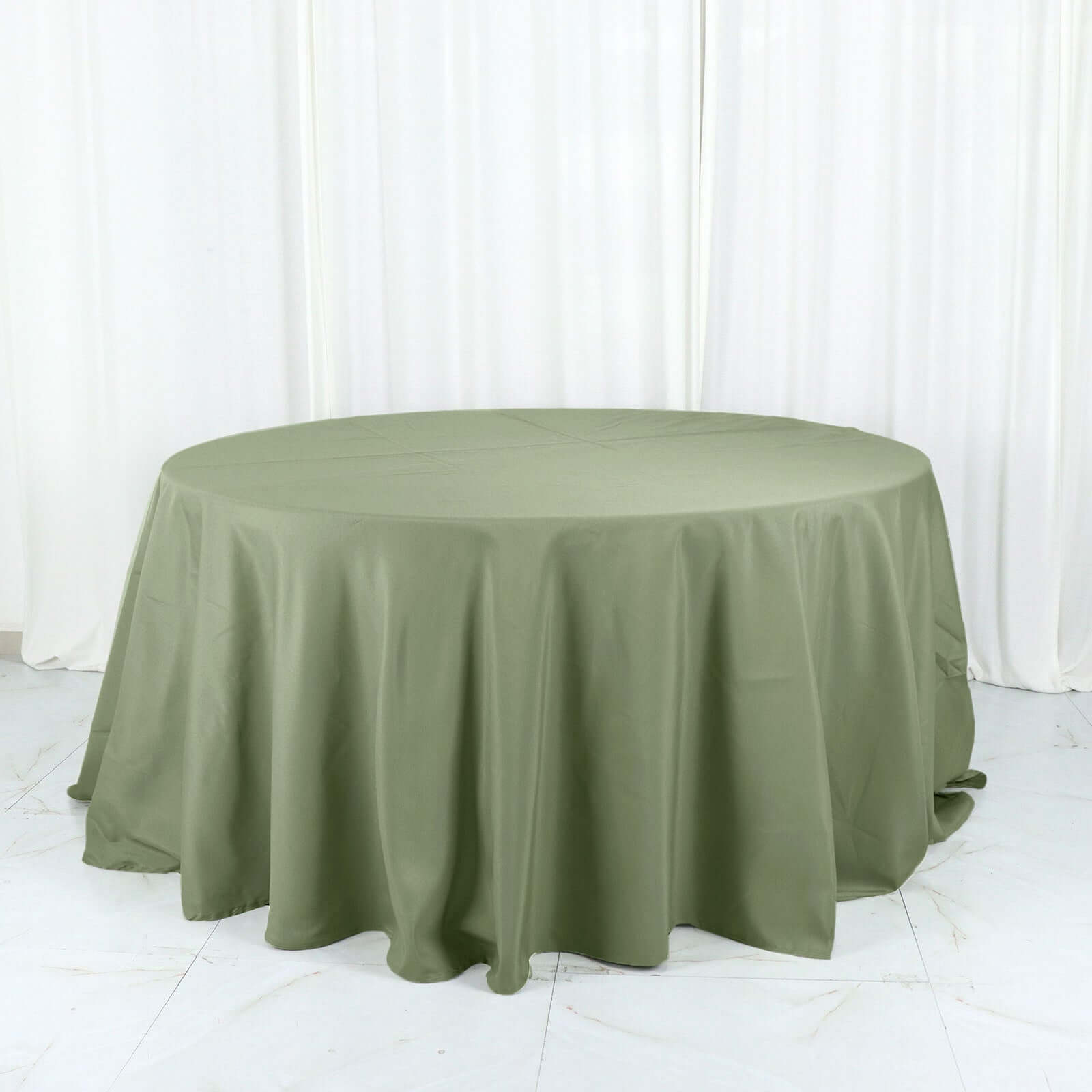 Polyester 132 Round Tablecloth Dusty Sage Green - Seamless Chic Table Cover