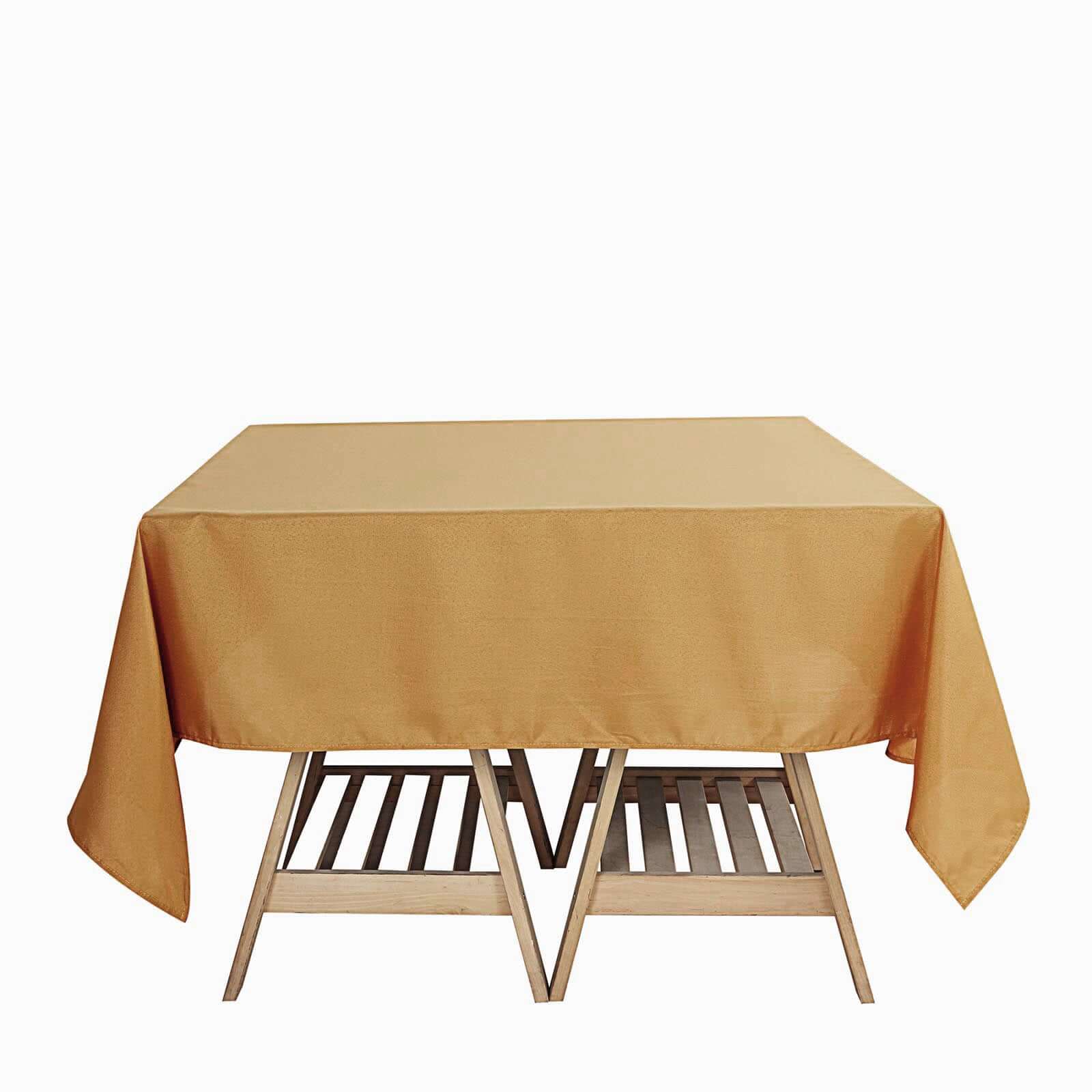 Polyester Square 70x70 Tablecloth Gold - Wrinkle-Resistant & Durable Table Cover