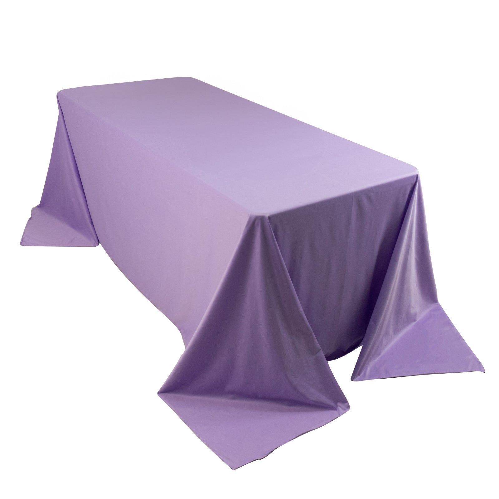 Premium Scuba Rectangular 90x132 Tablecloth Lavender Lilac - Wrinkle Free, Stain Resistant & Seamless Table Cover