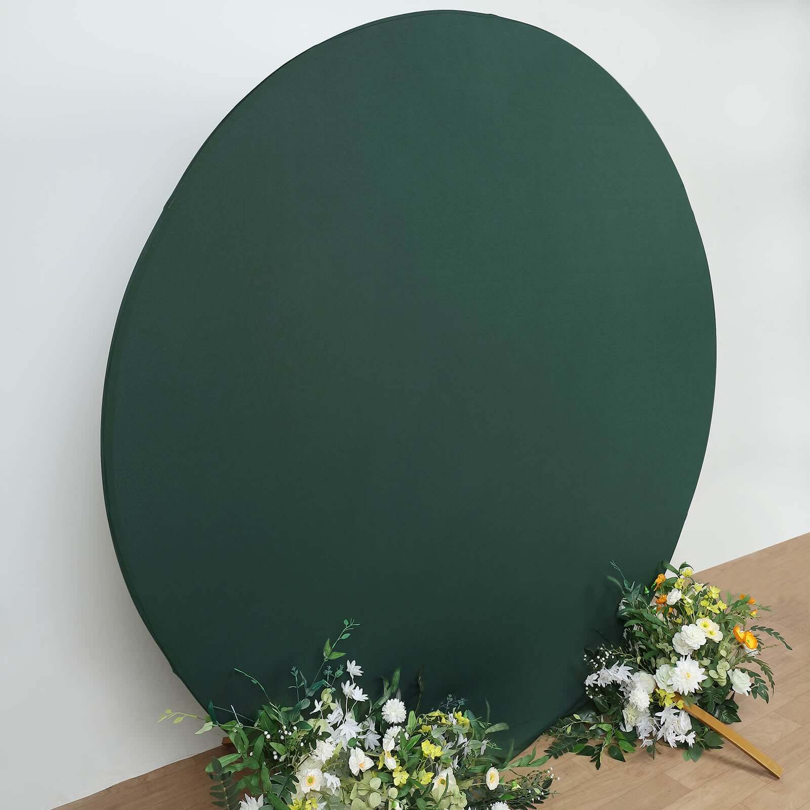 7.5ft Matte Hunter Emerald Green Round Spandex Fit Party Backdrop Stand Cover