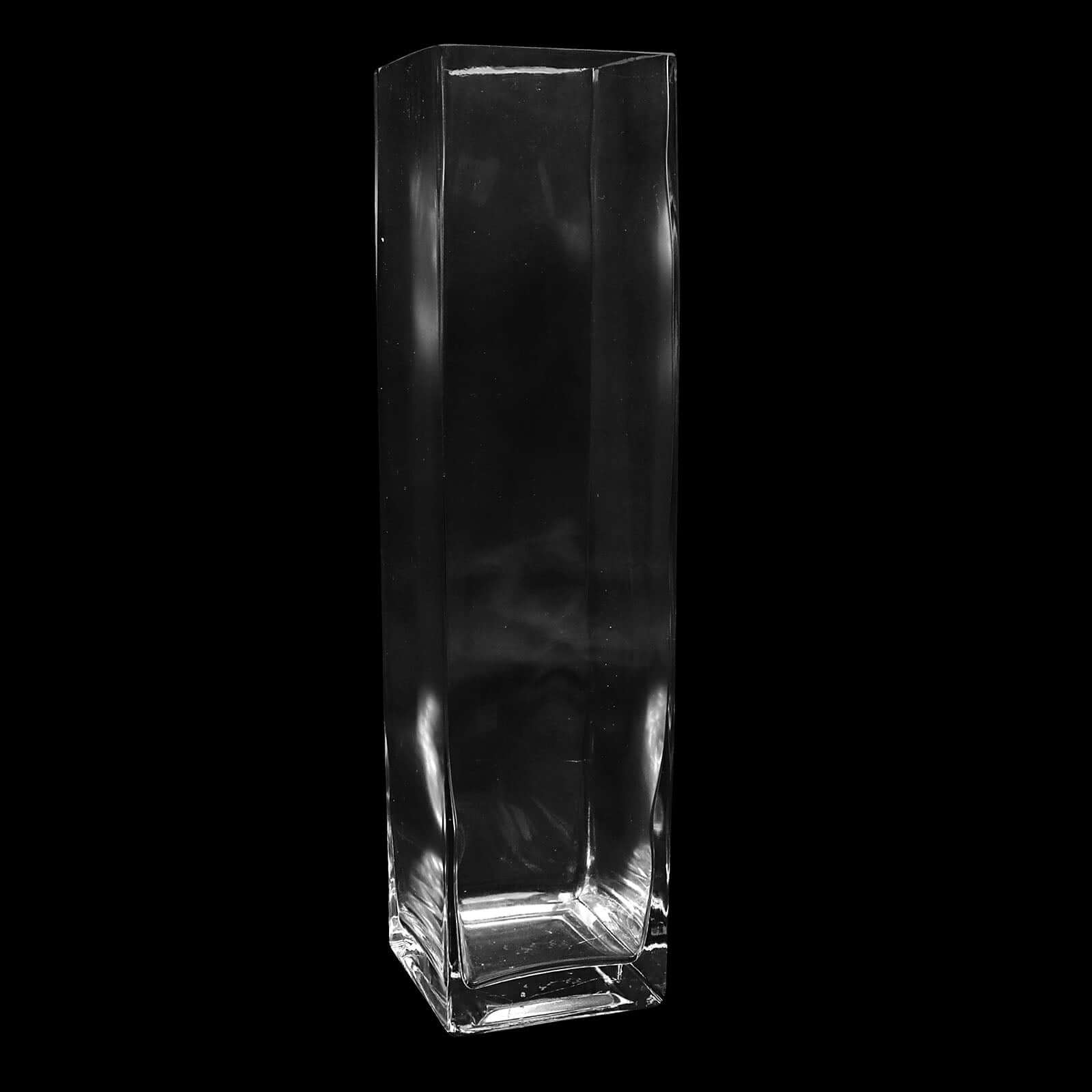 6-Pack Glass Cylinder Vases Square Clear - Durable Heavy Duty Floral Centerpieces for Weddings 16