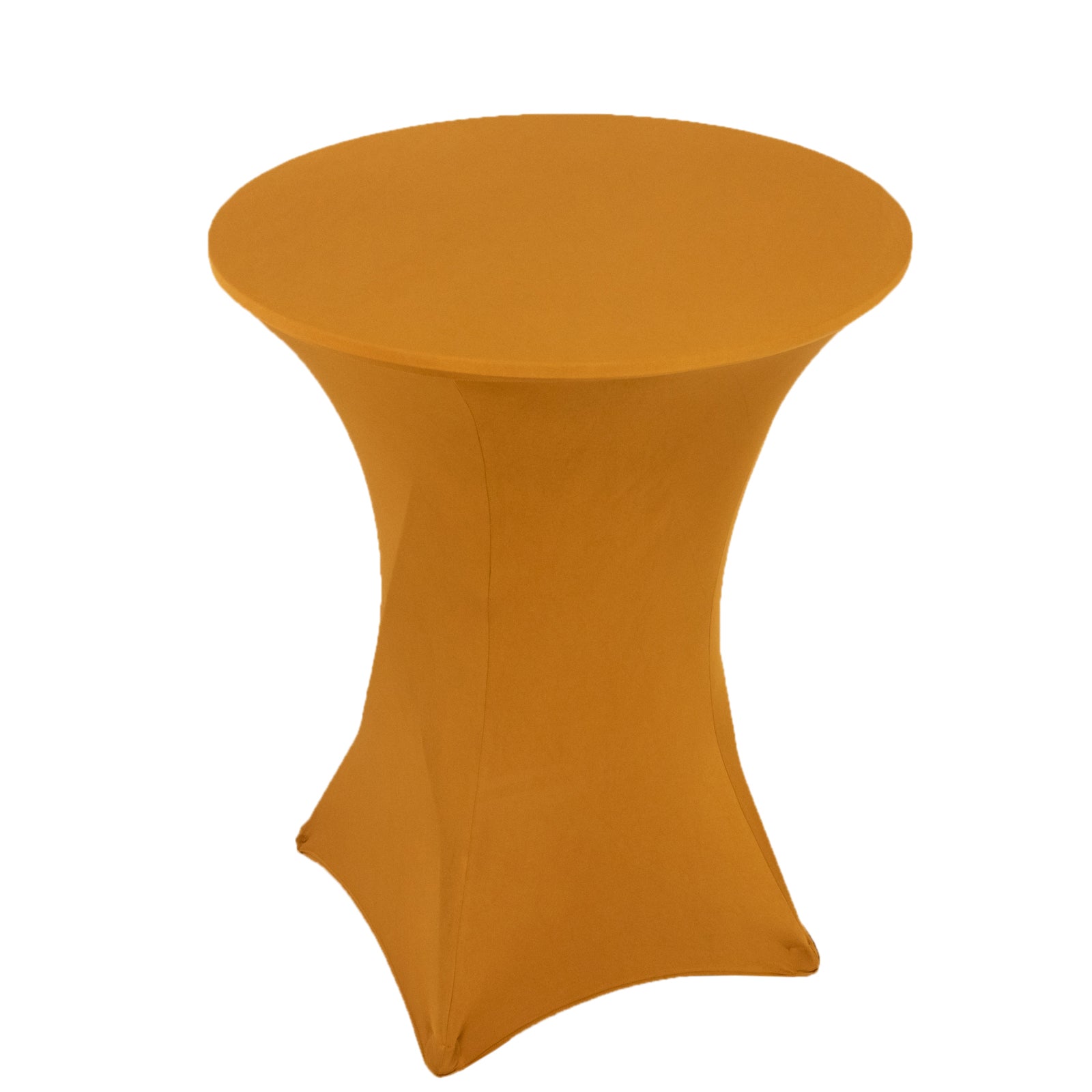 Spandex 33-36 Round Cocktail Table Cover Gold - Easy to Maintain Stretch Fitted Highboy Tablecloth for Events