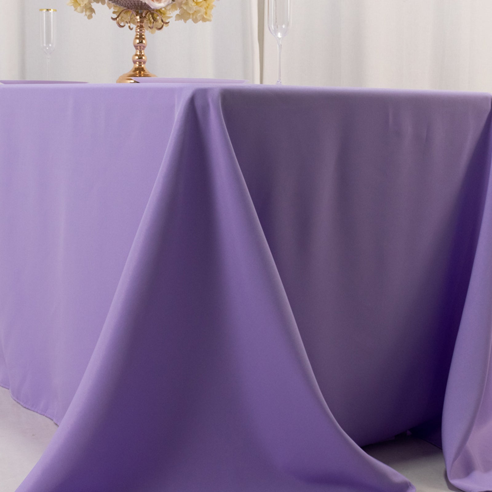 Premium Polyester 90x132 Rectangle Tablecloth Lavender Lilac - Seamless 220GSM Stain-Resistant Table Cover