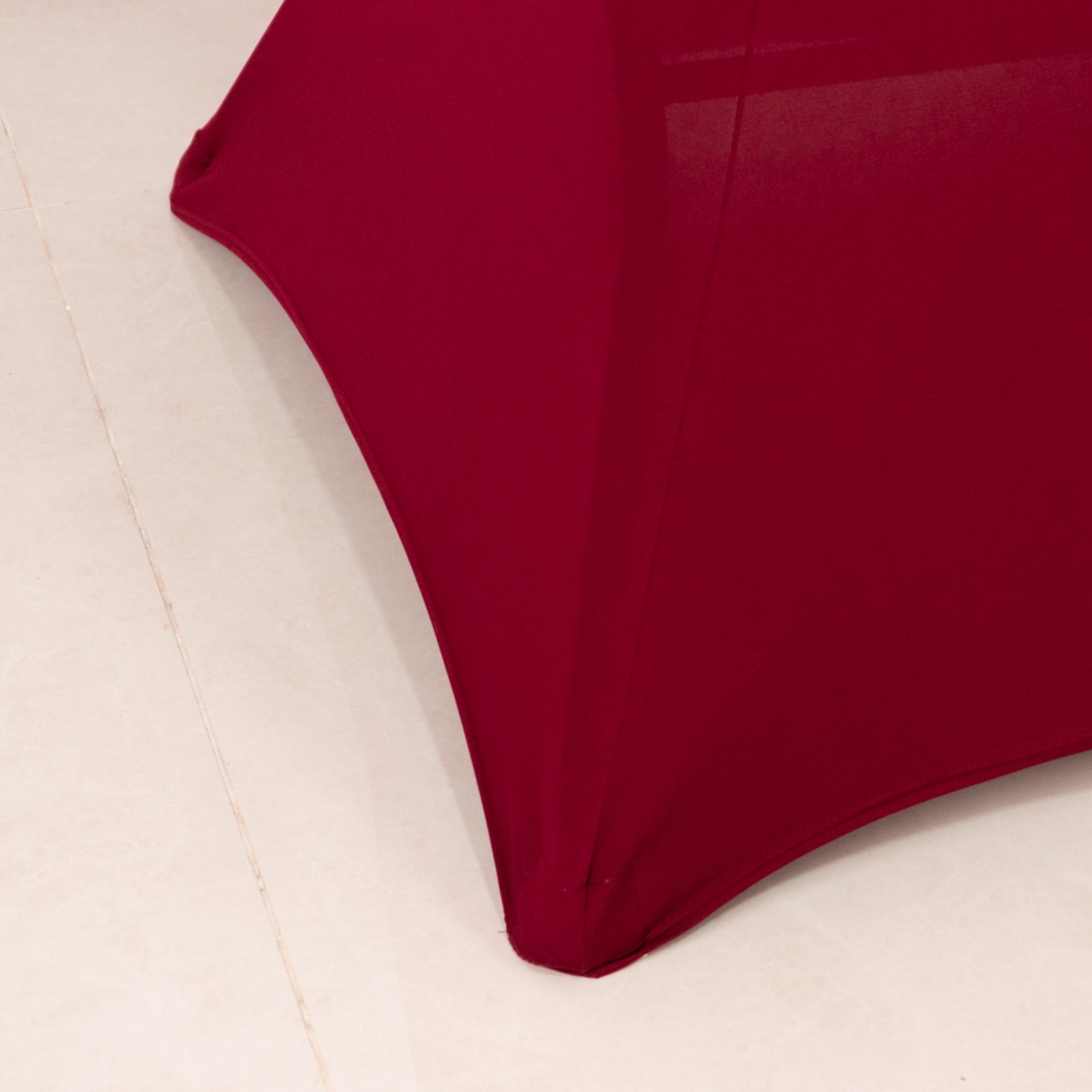 Spandex 33-36 Round Cocktail Table Cover Burgundy - Easy to Maintain Stretch Fitted Highboy Tablecloth