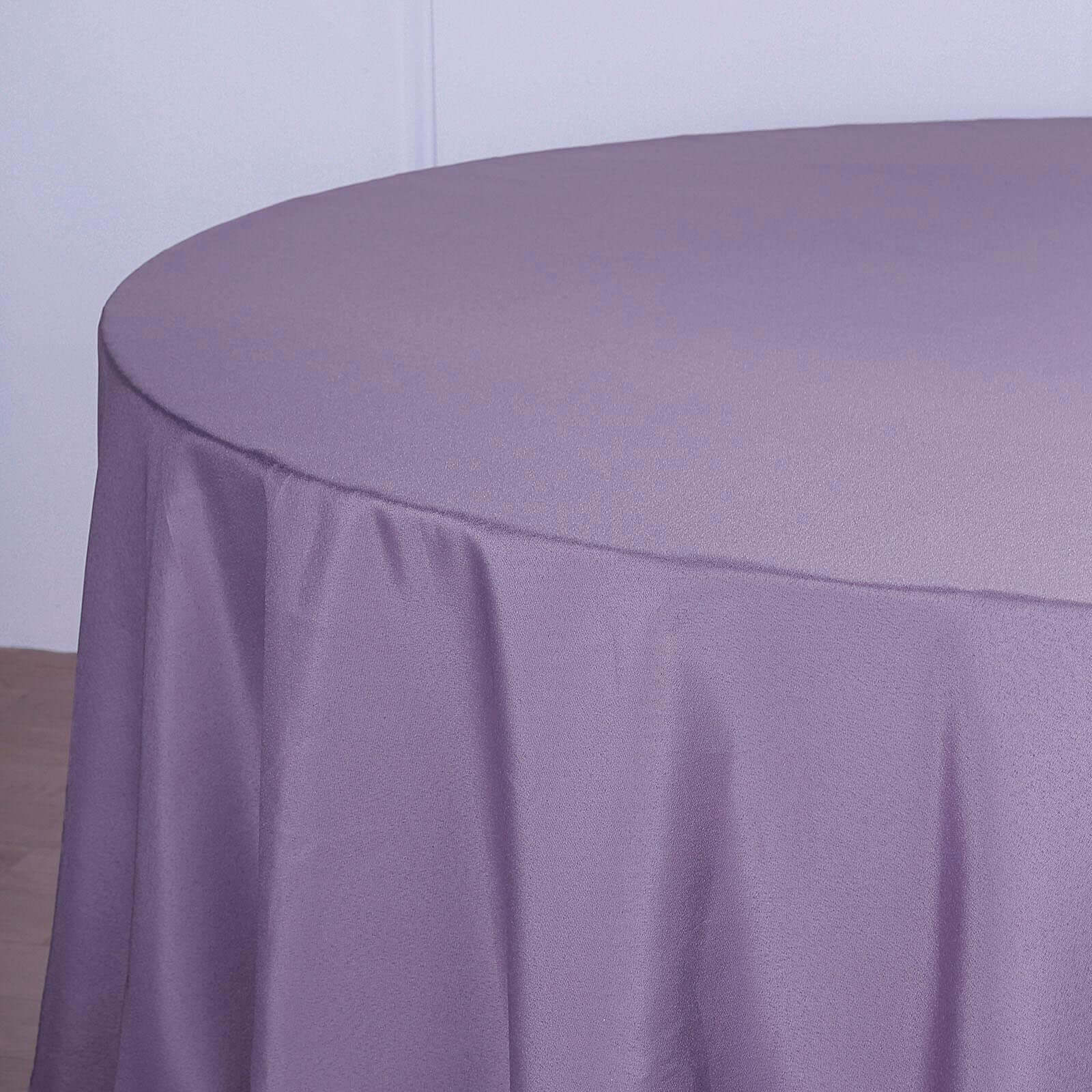 Polyester 120 Round Tablecloth Violet Amethyst - Seamless Wrinkle-Resistant Table Cover