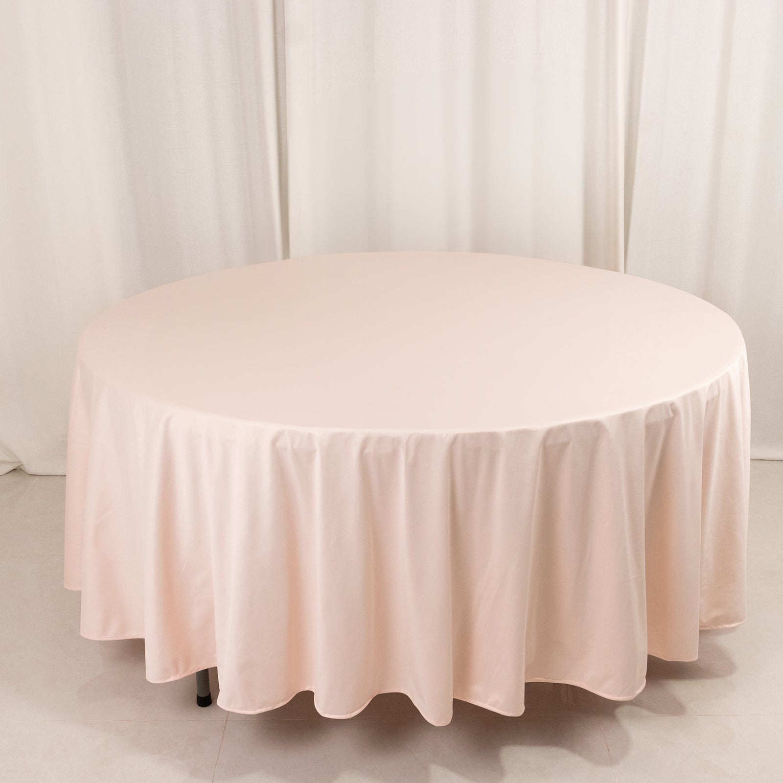 Premium Scuba Round 108 Tablecloth Blush - Wrinkle Free & Stain Resistant Table Cover