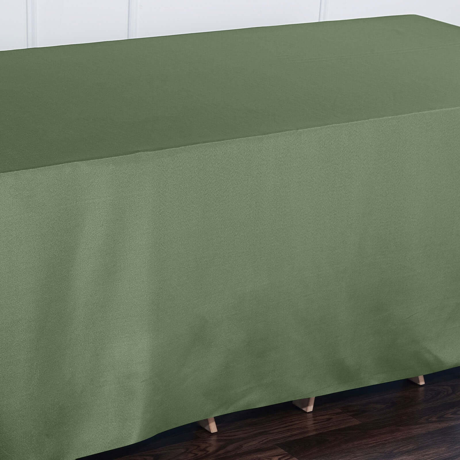 Polyester 90x132 Rectangle Tablecloth Olive Green - Seamless Wrinkle-Resistant Table Cover