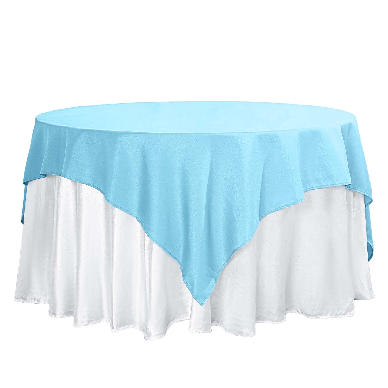 Polyester Square 70x70 Tablecloth Light Blue - Wrinkle-Resistant & Durable Table Cover