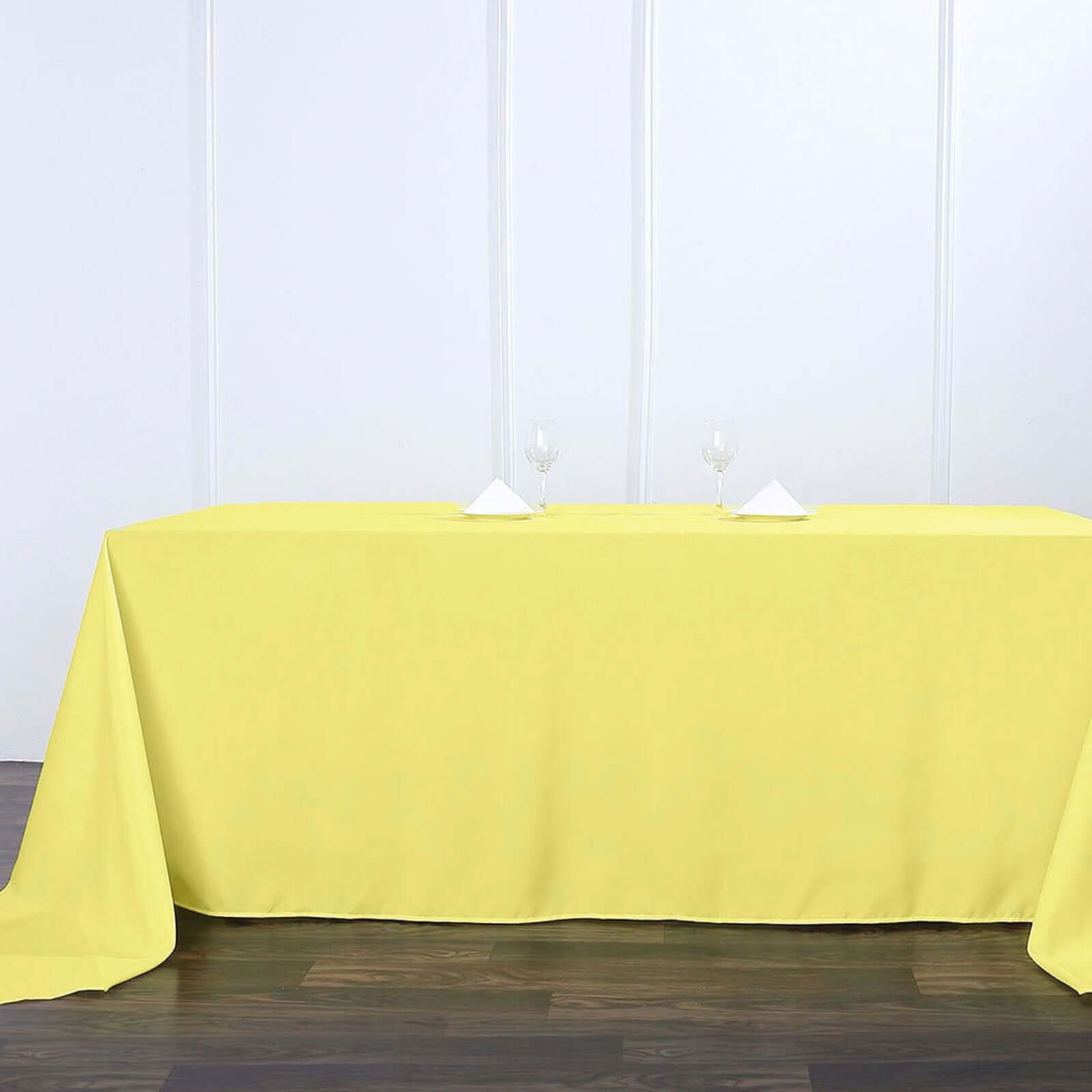 Polyester 90x156 Rectangle Tablecloth Yellow - Seamless Wrinkle-Resistant Table Cover