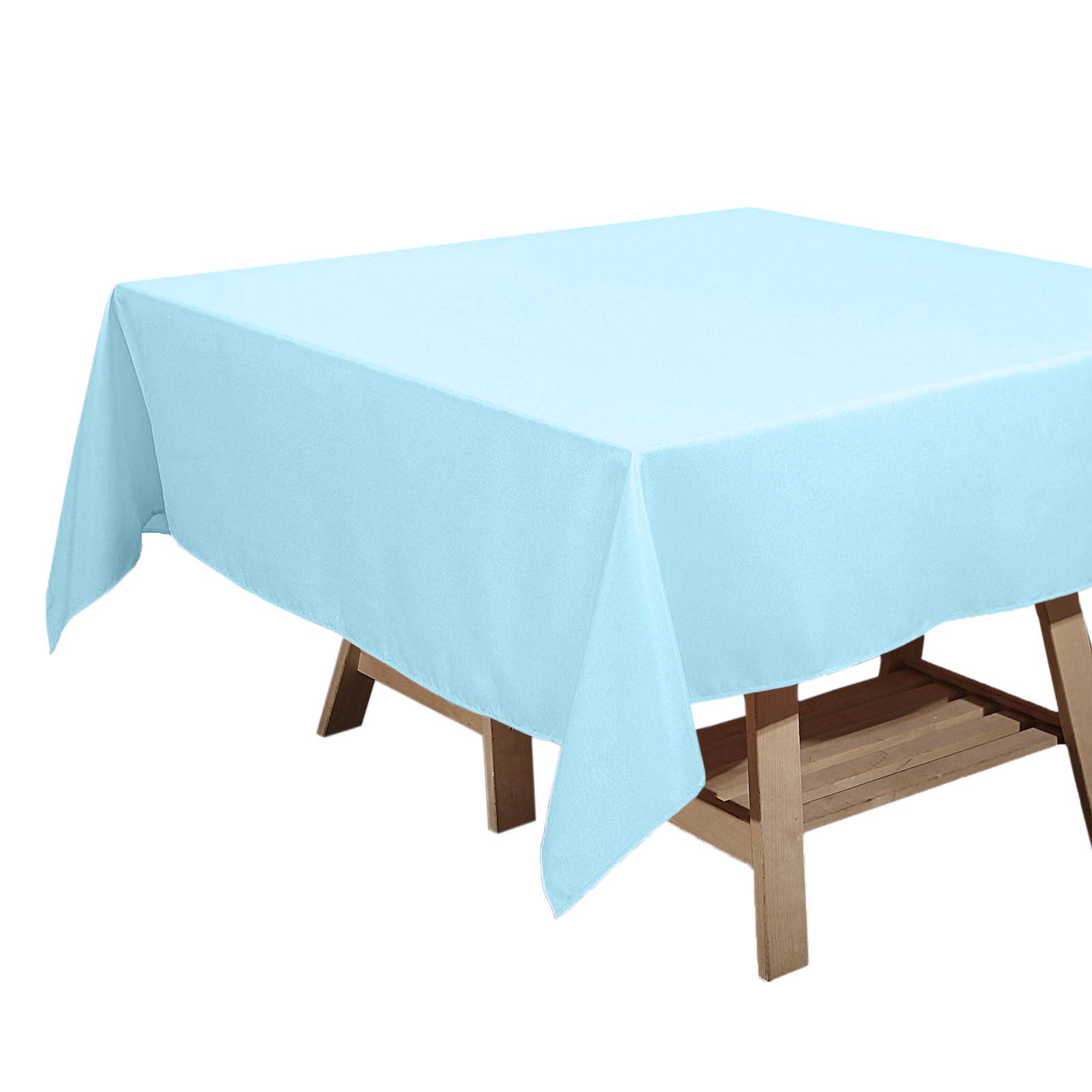 Polyester Square 70x70 Tablecloth Light Blue - Wrinkle-Resistant & Durable Table Cover