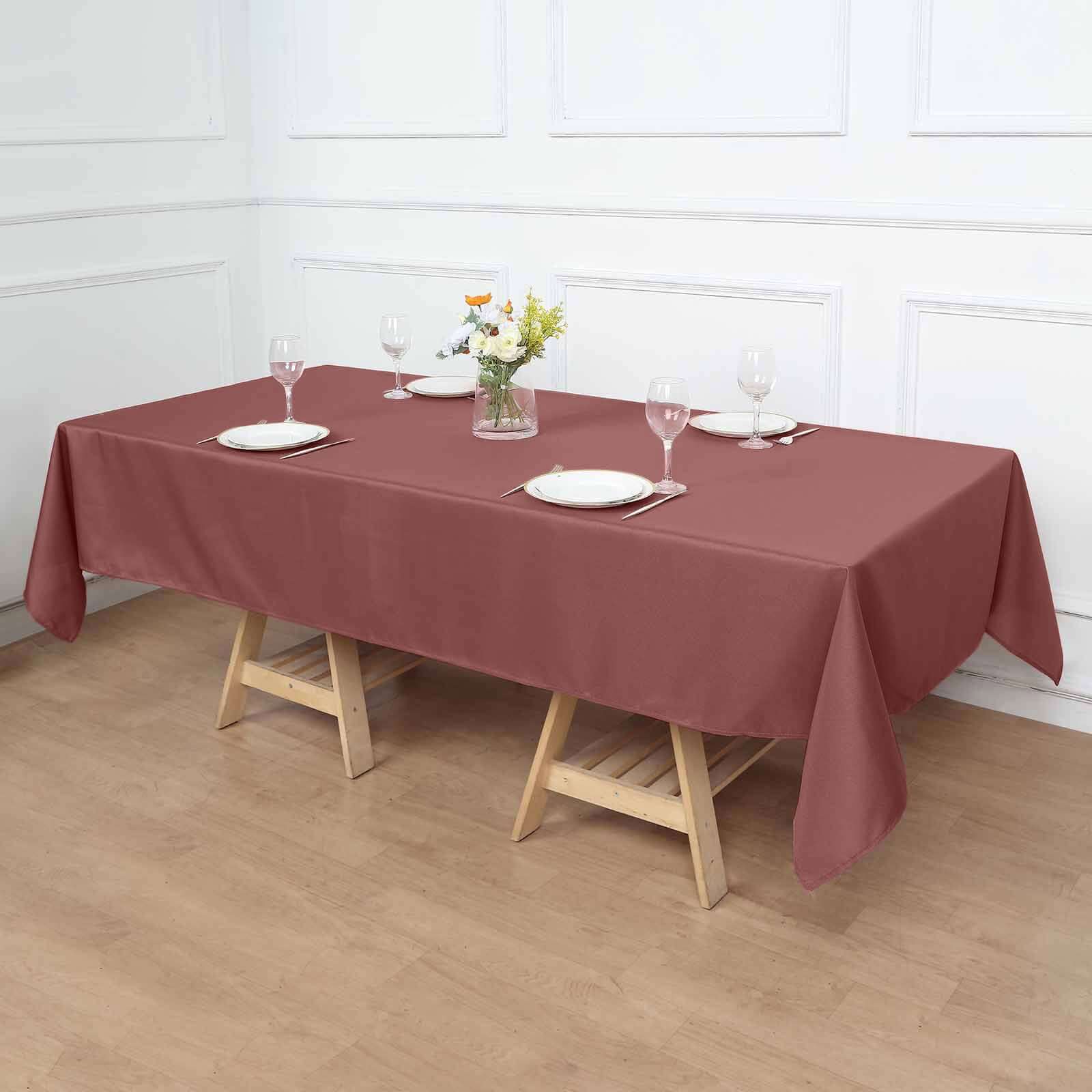 Polyester 60x102 Rectangle Tablecloth Cinnamon Rose - Durable and Stylish Table Cover