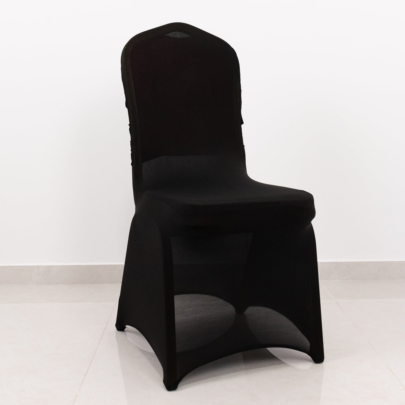 Spandex Chair Cover Madrid Style for Banquet Chairs Black - Stylish Stretch 180GSM Fitted Slipcover