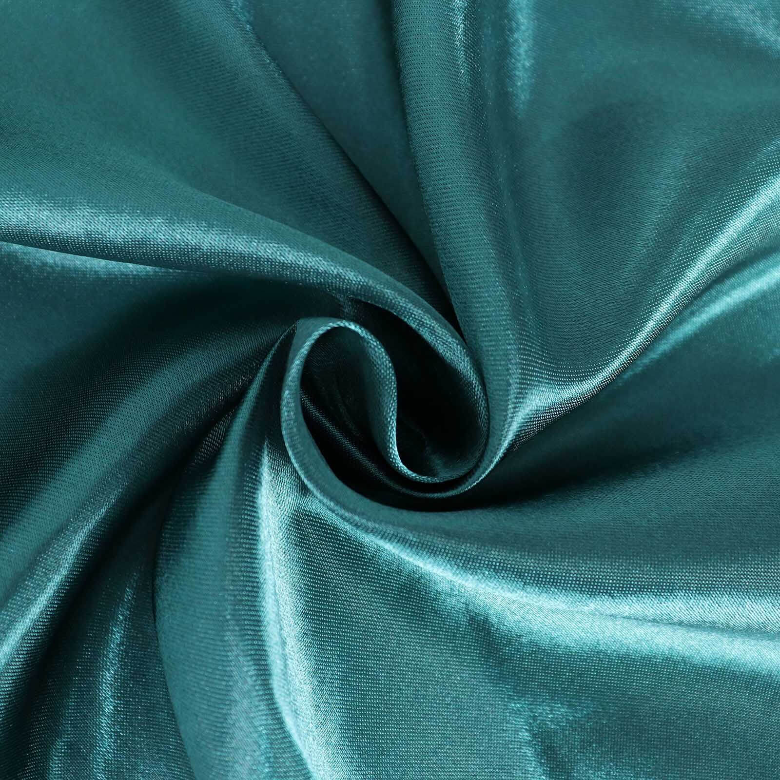 Satin 120 Round Tablecloth Peacock Teal - Stylish Seamless Table Cover