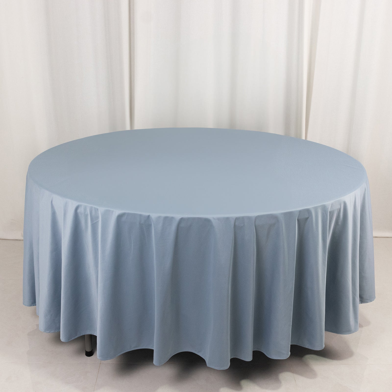 Premium Scuba Round 108 Tablecloth Dusty Blue - Wrinkle Free & Stain Resistant Table Cover