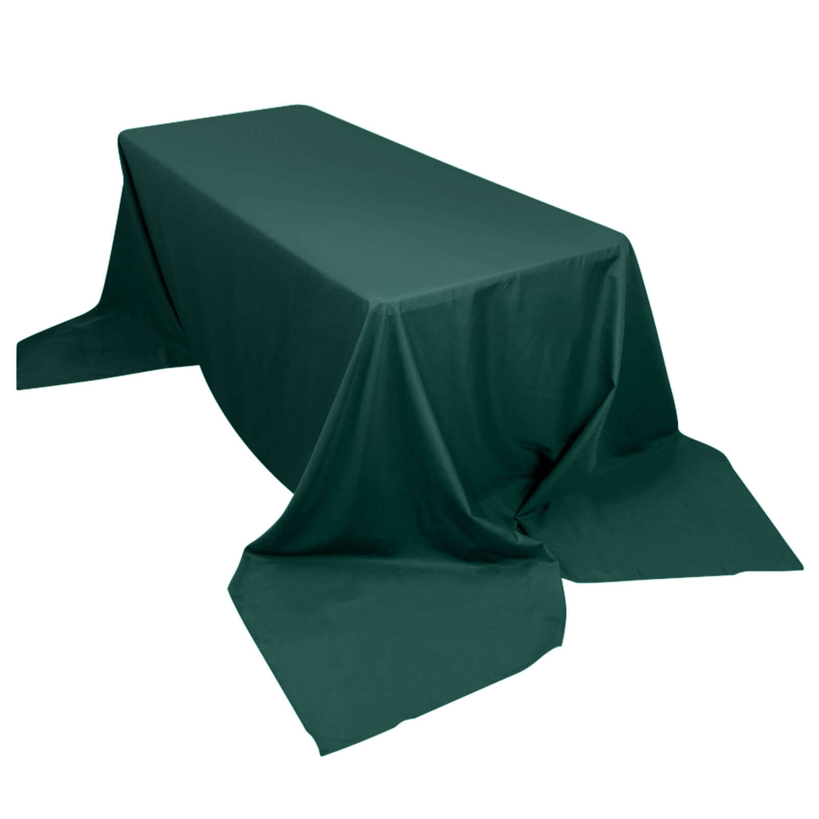 Polyester 90x156 Rectangle Tablecloth Hunter Emerald Green - Seamless Wrinkle-Resistant Table Cover