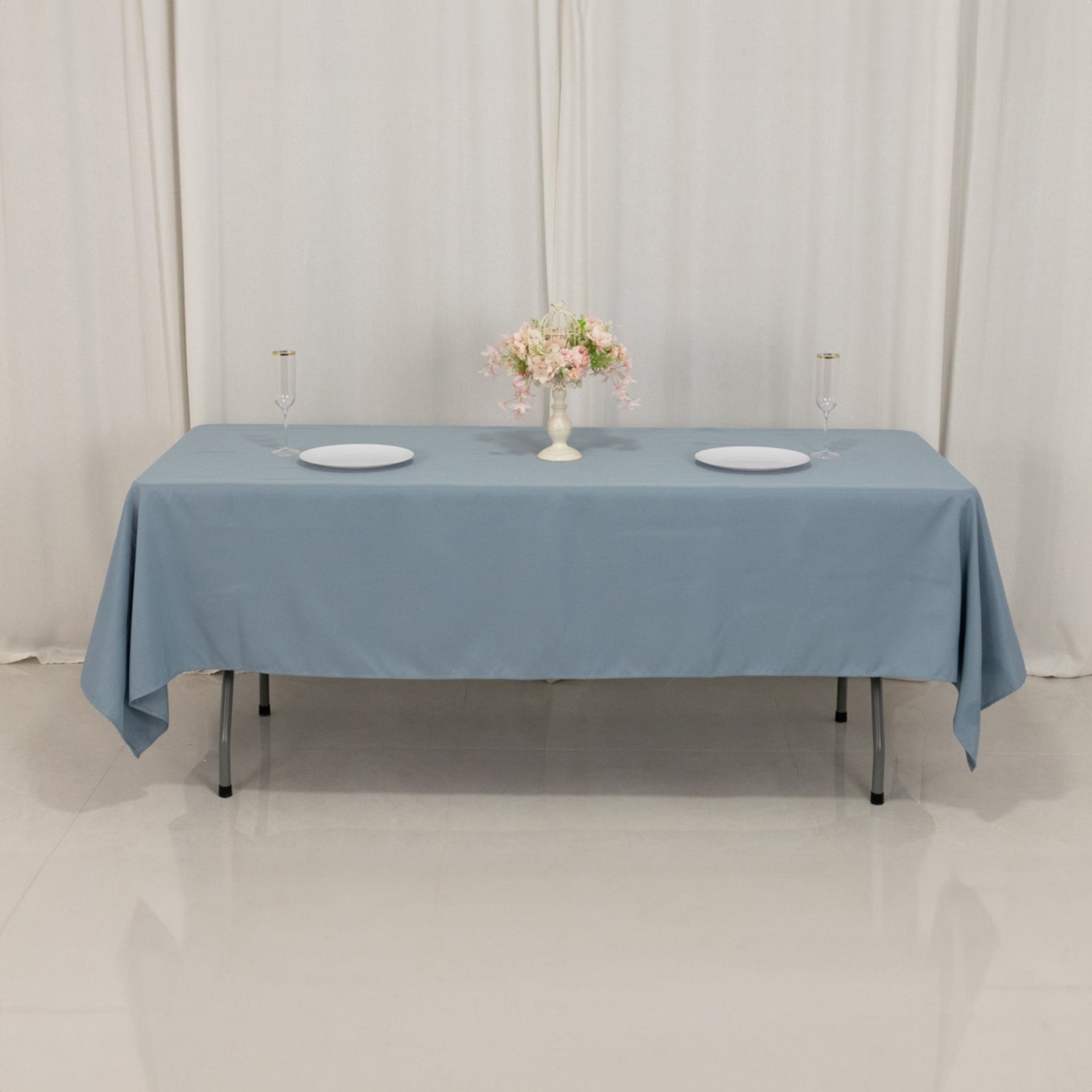 Premium Polyester 60x102 Rectangle Tablecloth Dusty Blue - Durable 220GSM Wrinkle-Resistant Table Cover