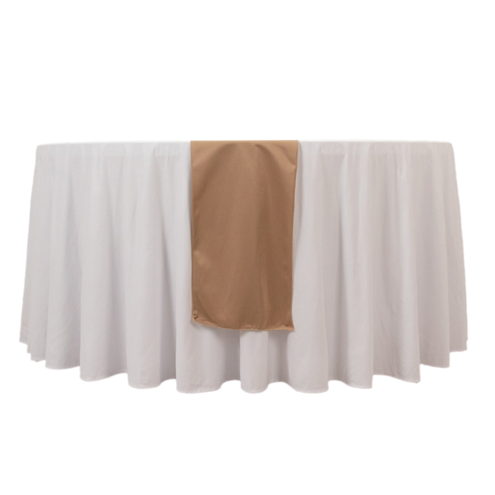 Premium Scuba Polyester 12x108 Table Runner Nude - Wrinkle-Free Table Linen