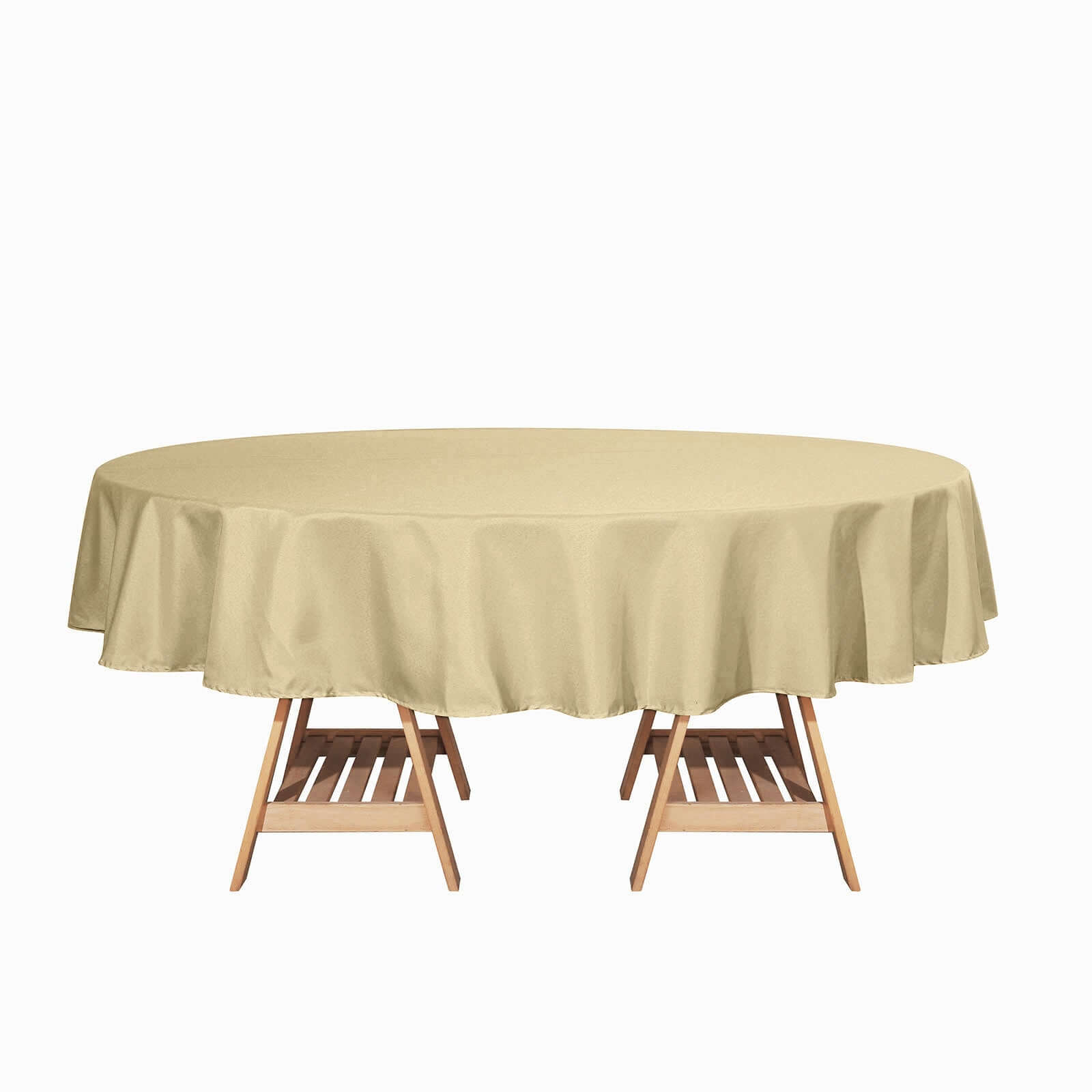 Polyester 90 Round Tablecloth Champagne - Stain & Wrinkle-Resistant Table Cover