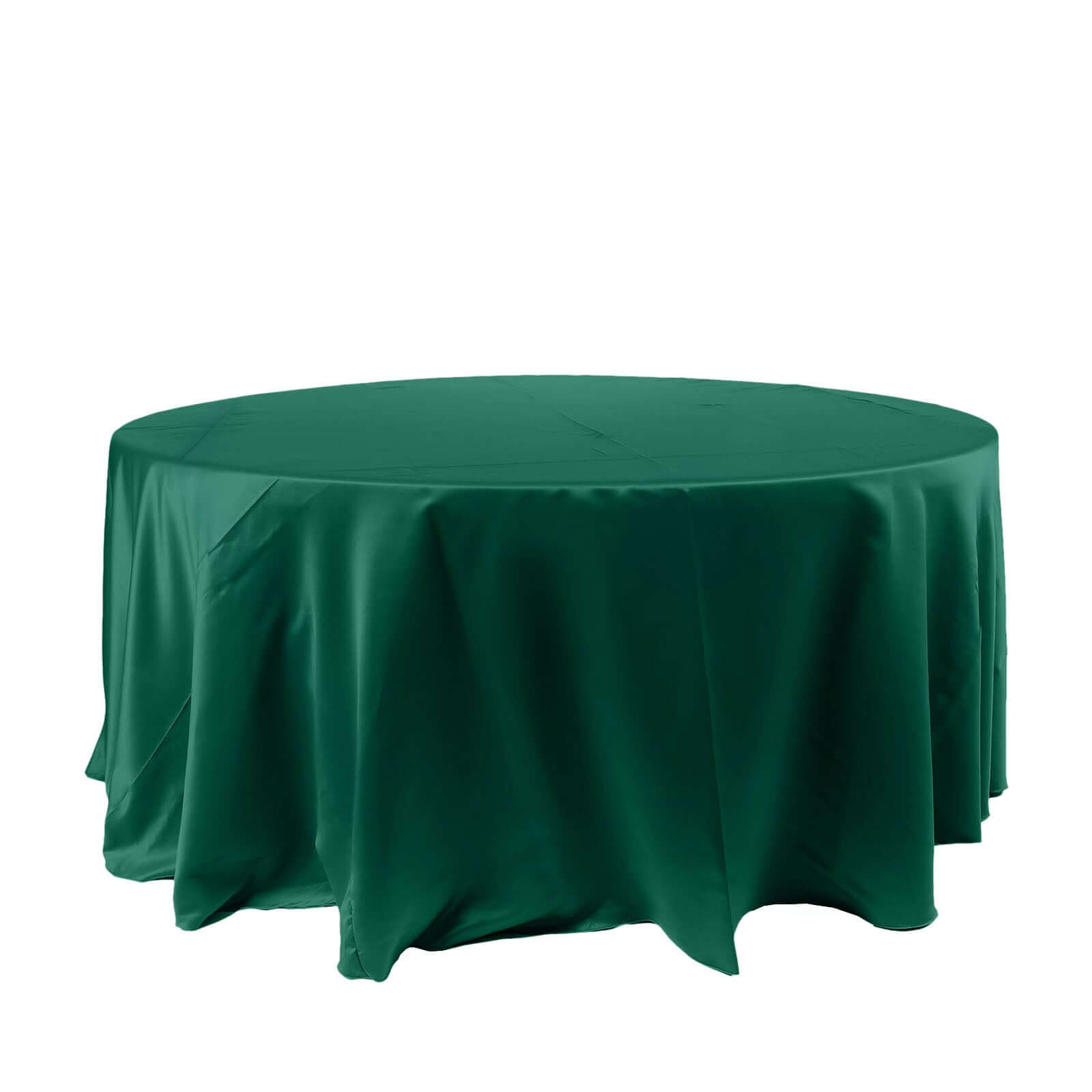 Satin 120 Round Tablecloth Hunter Emerald Green - Stylish Seamless Table Cover