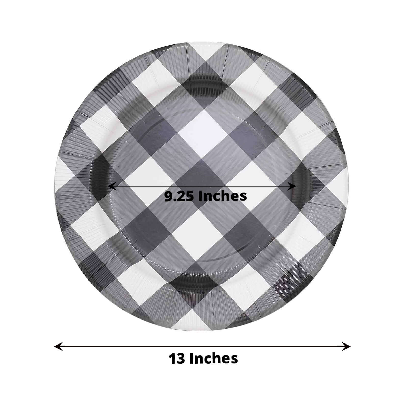 10-Pack Disposable Table Placemats in Black/White with Buffalo Plaid Design - Checkered 50GSM Cardboard Placemats 13