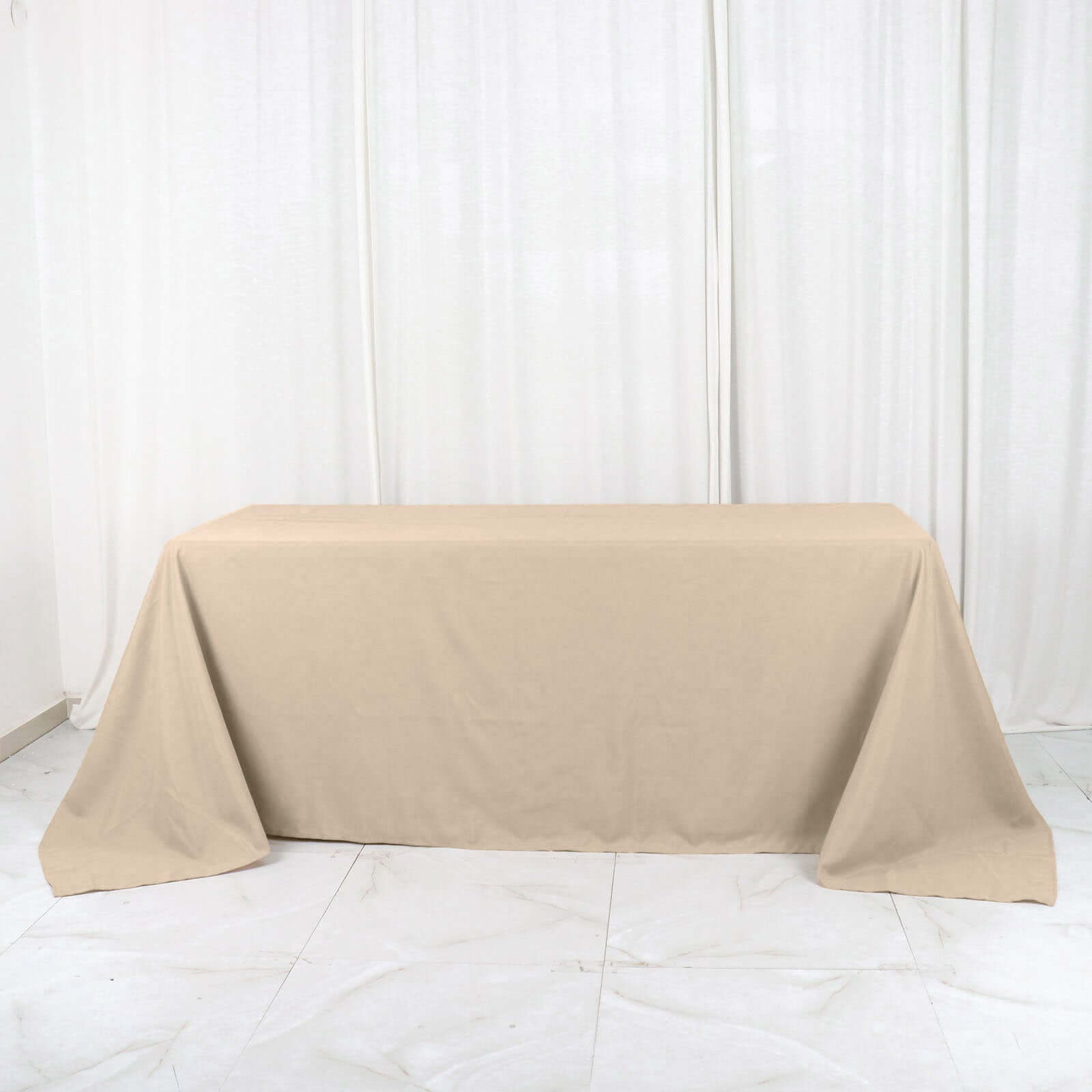 Polyester 90x132 Rectangle Tablecloth Nude - Seamless Wrinkle-Resistant Table Cover