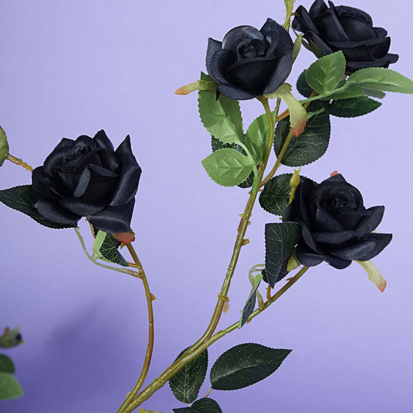 2 Stems 38 Tall Black Artificial Silk Rose Flower Bouquet Bushes