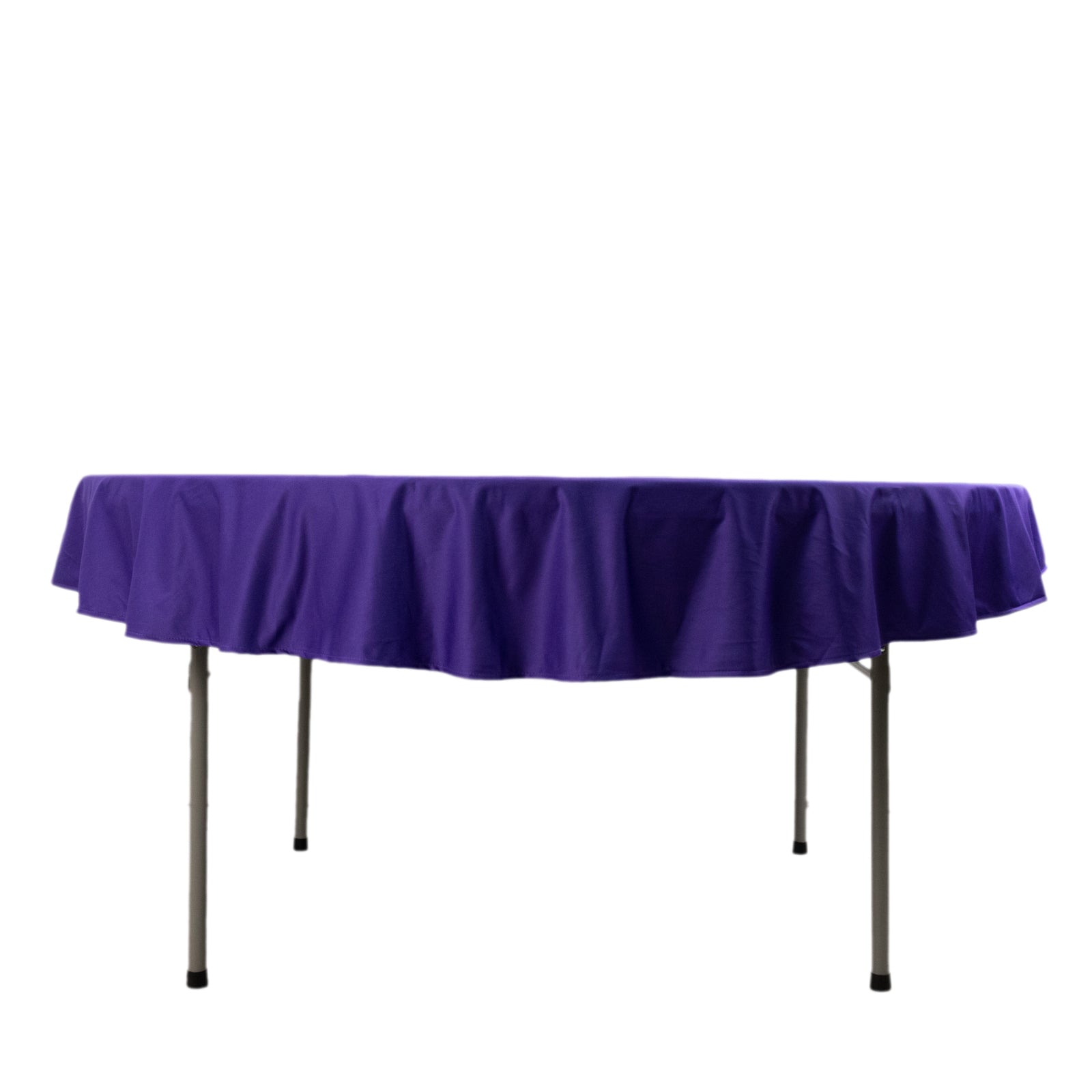 Premium Scuba Round 70 Tablecloth Purple - Wrinkle Free & Stain Resistant Table Cover