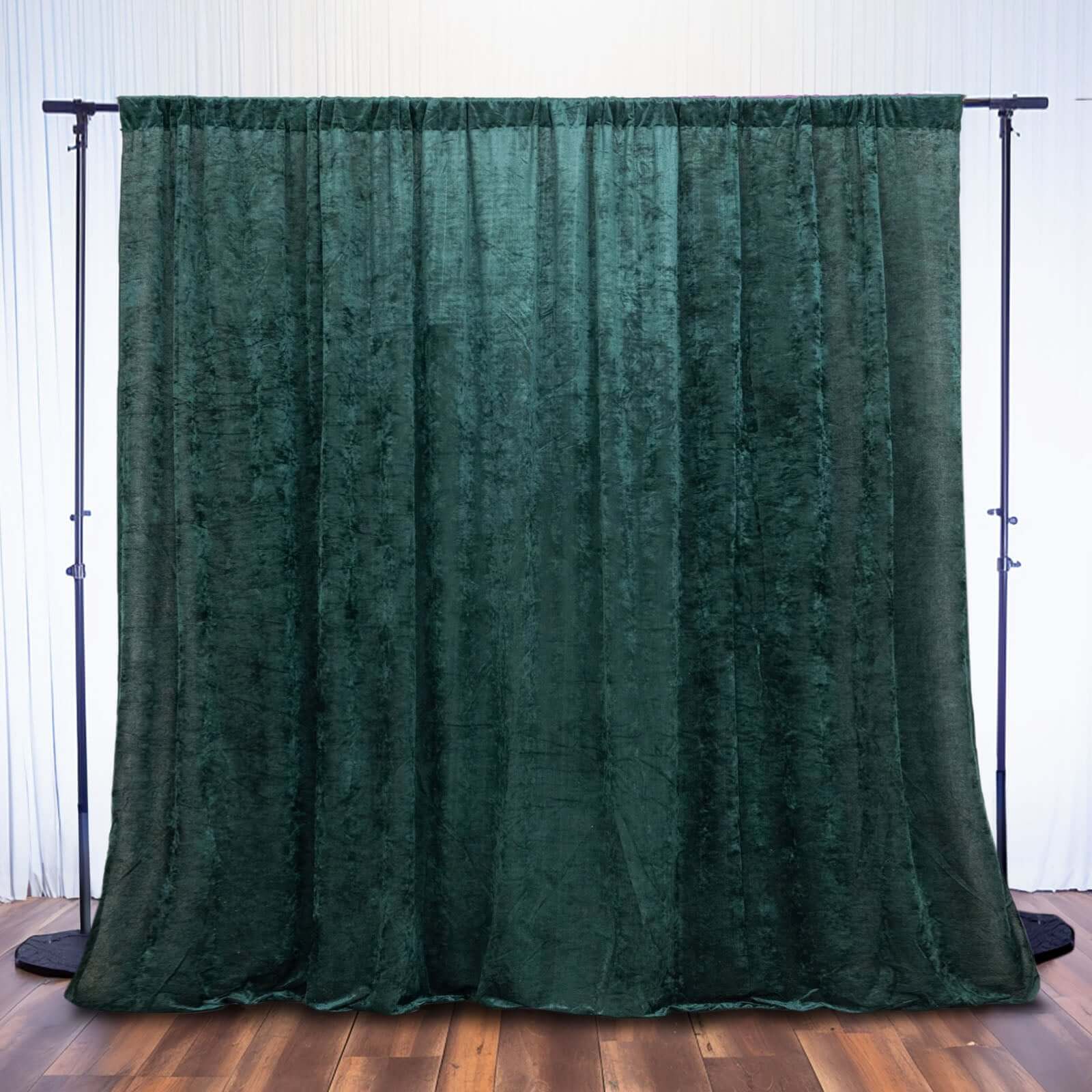 8ftx8ft Hunter Emerald Green Premium Smooth Velvet Event Curtain Drapes, Privacy Backdrop Event Panel with Rod Pocket