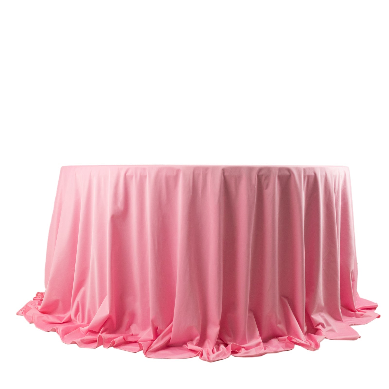 Premium Scuba Round 132 Tablecloth Pink - Wrinkle Free & Stain Resistant Seamless Table Cover