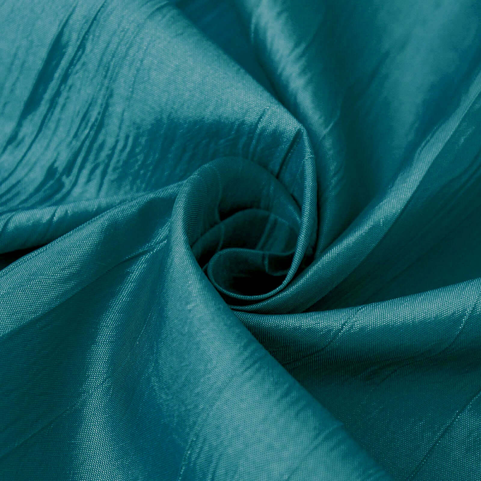 Taffeta 132 Round Tablecloth Peacock Teal - Seamless Accordion Crinkle Table Cover