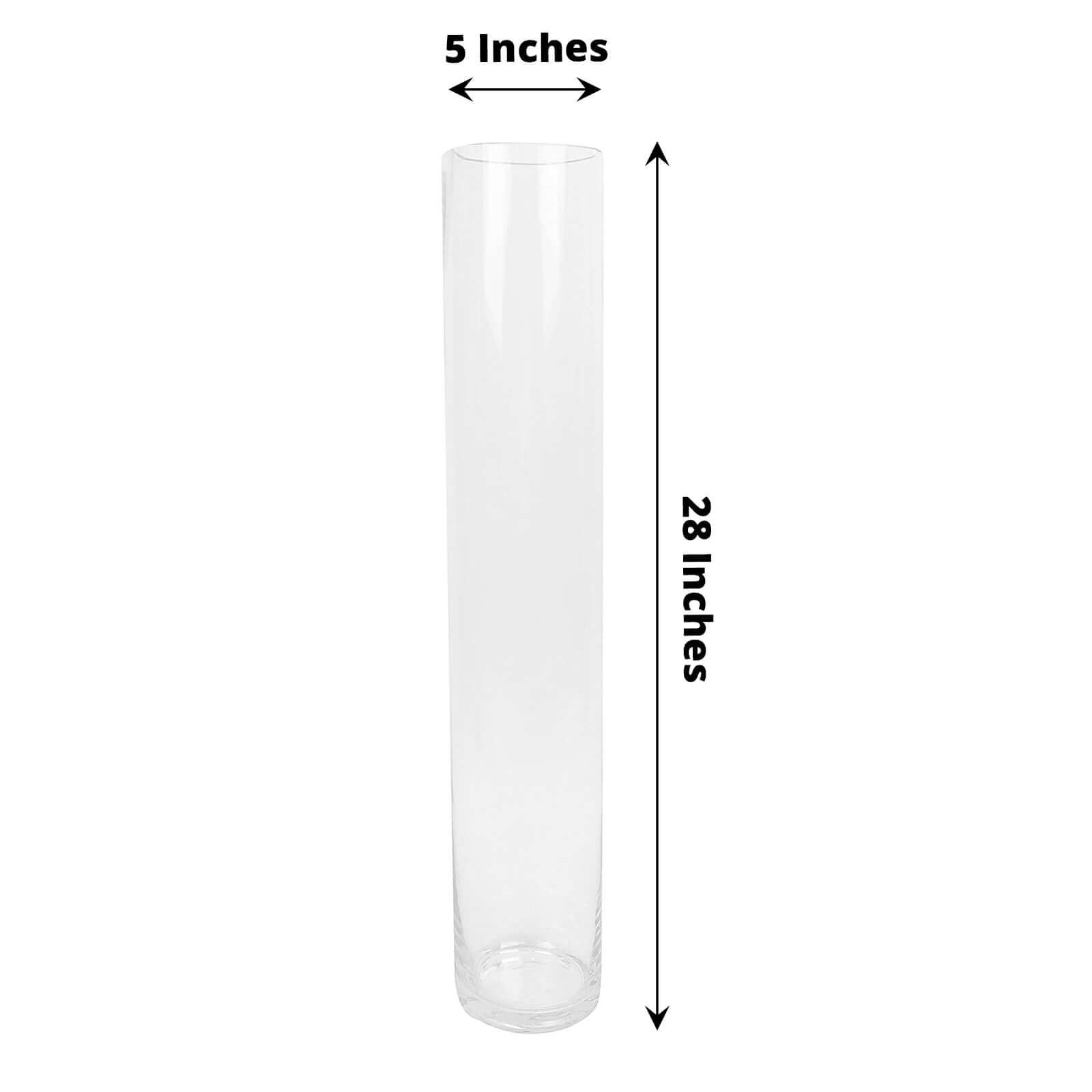 2-Pack Glass Flower Vases Cylinder Design Heavy Duty Clear - Stylish Centerpieces for Weddings 28