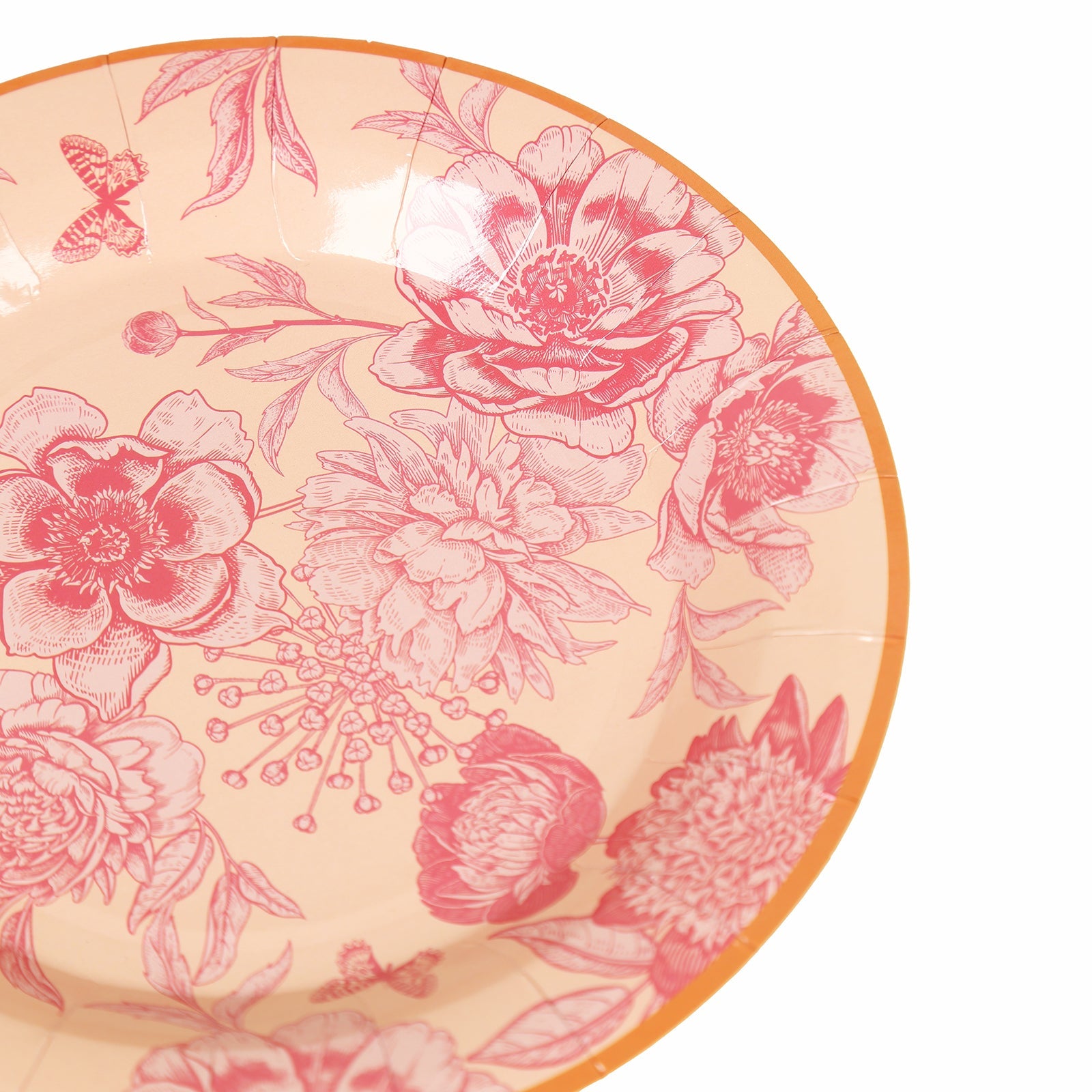 50-Pack Paper Round Dessert and Dinner Plates in Dusty Rose Spring Floral Print with Gold Rim - Heavy Duty Disposable Party Plates Set for Classy Table Decor 7, 9