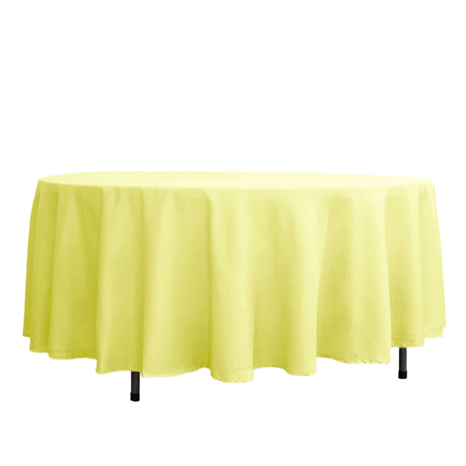 Polyester 108 Round Tablecloth Yellow - Wrinkle-Resistant Table Cover