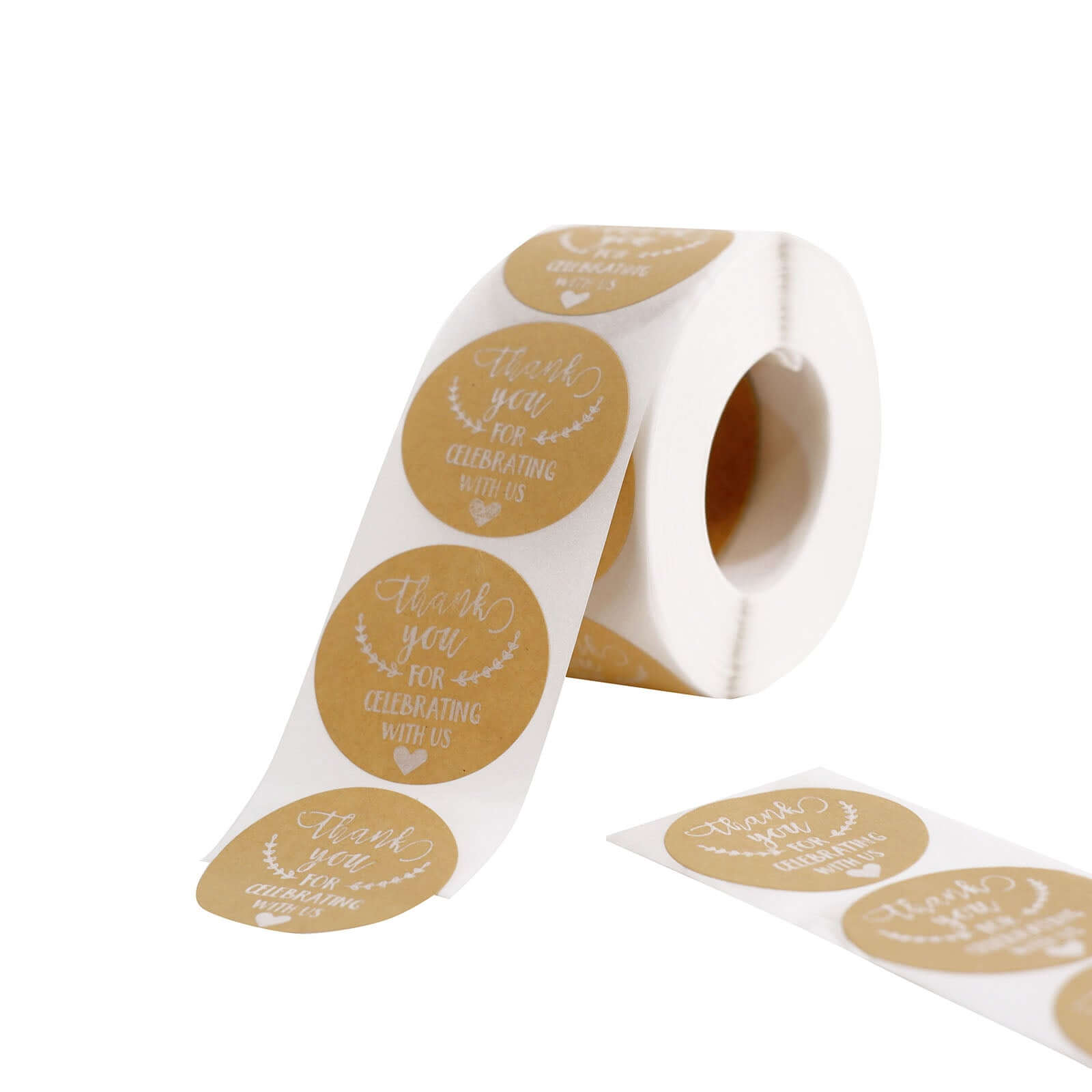 500Pcs 1.5 Thank You for celebrating with Us Stickers Roll, Labels for Envelops Seal and Wedding Favors - Round