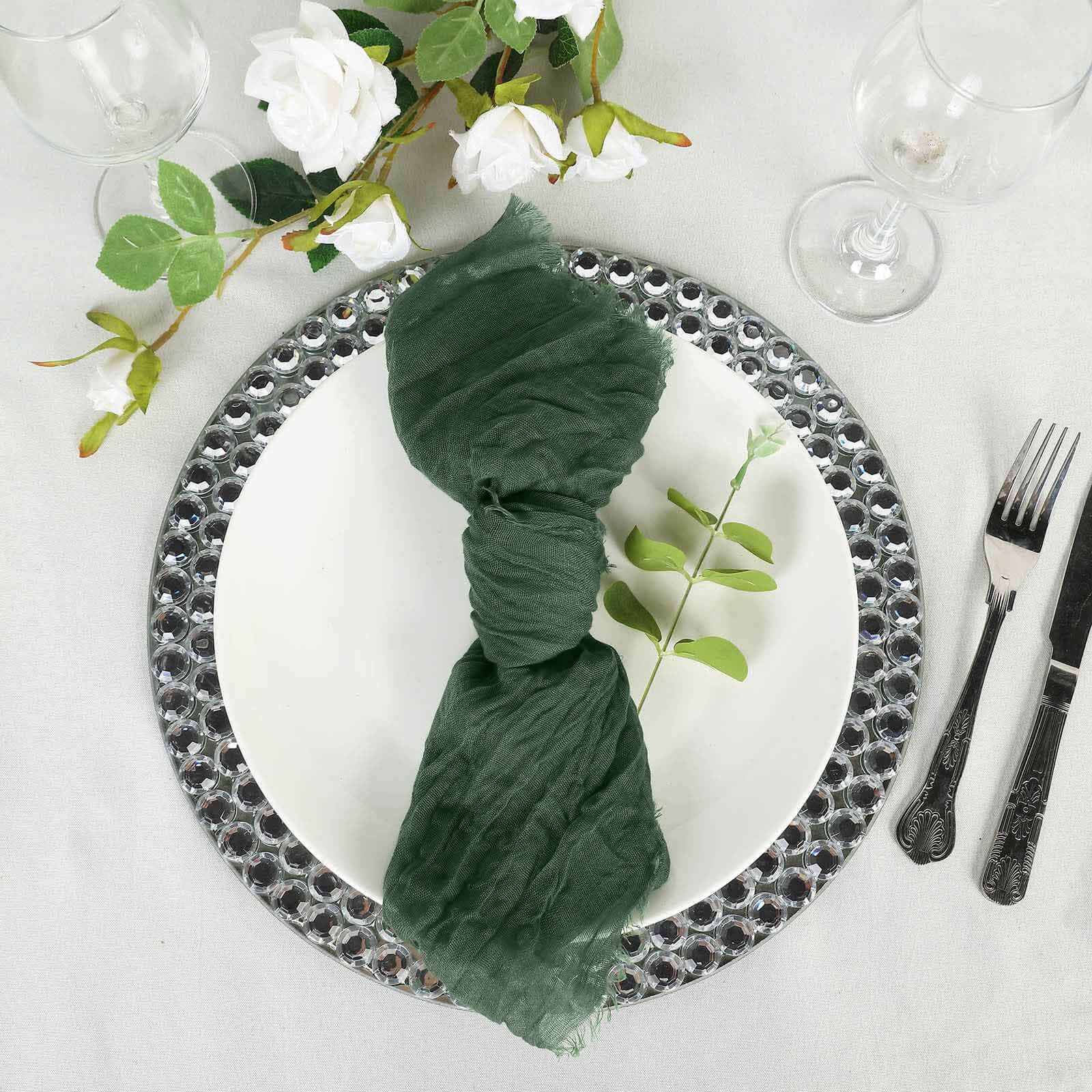 5 Pack Gauze Cheesecloth 24x19 Napkins Olive Green Reusable Dinner Napkins