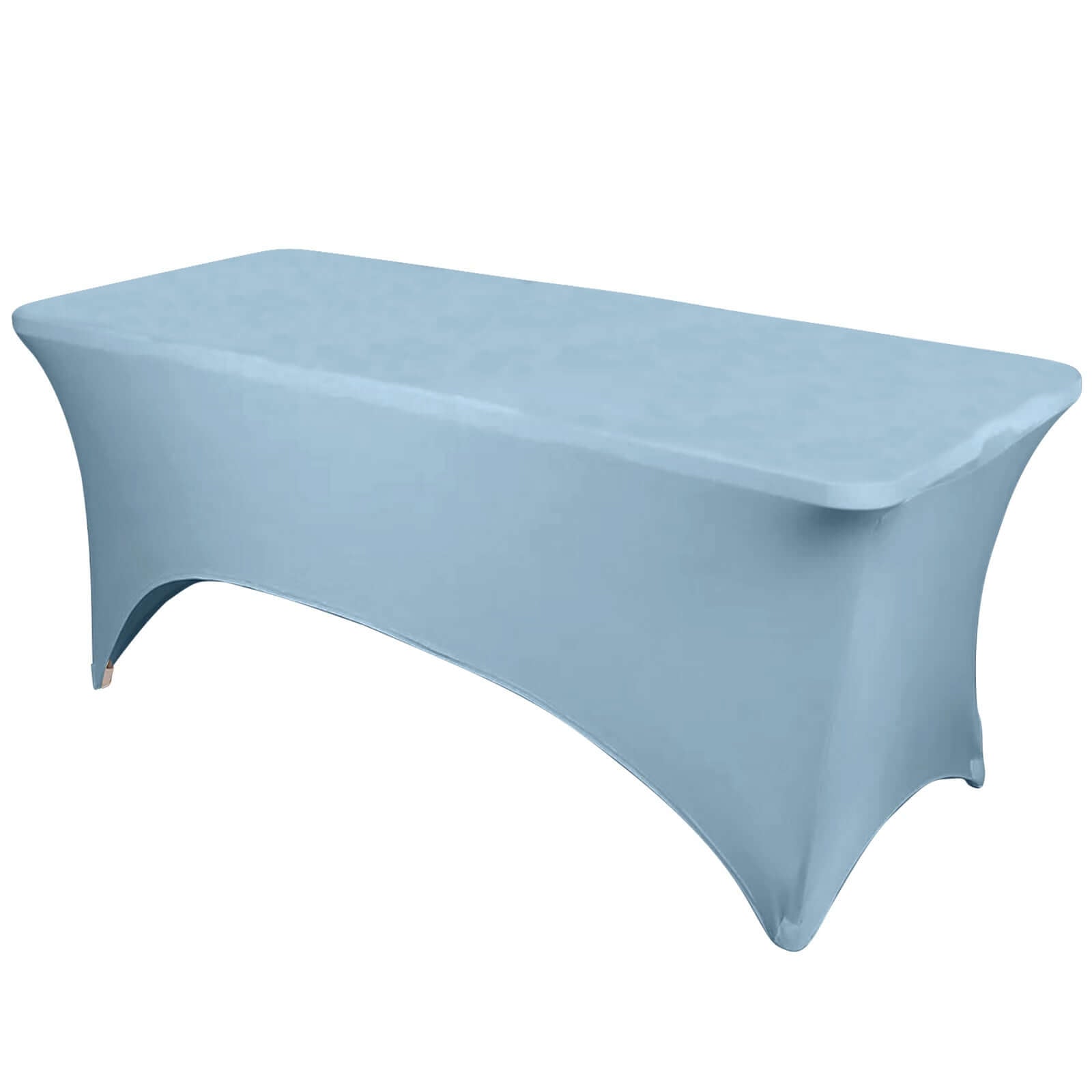 Stretch Spandex 6ft Rectangle Tablecloth Dusty Blue - Durable Form-Fitting Table Cover for Events & Presentations