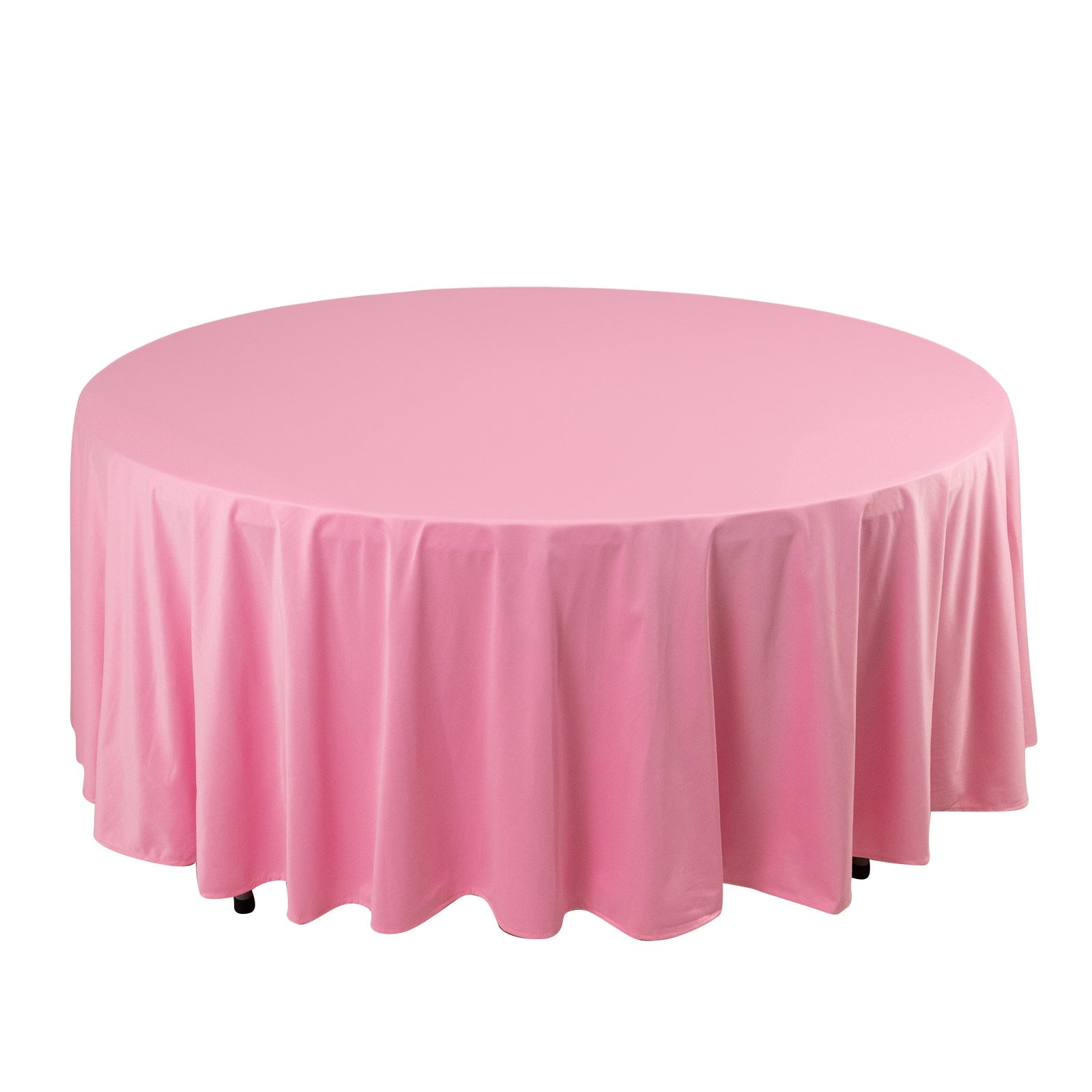 Premium Scuba Round 108 Tablecloth Pink - Wrinkle Free & Stain Resistant Table Cover