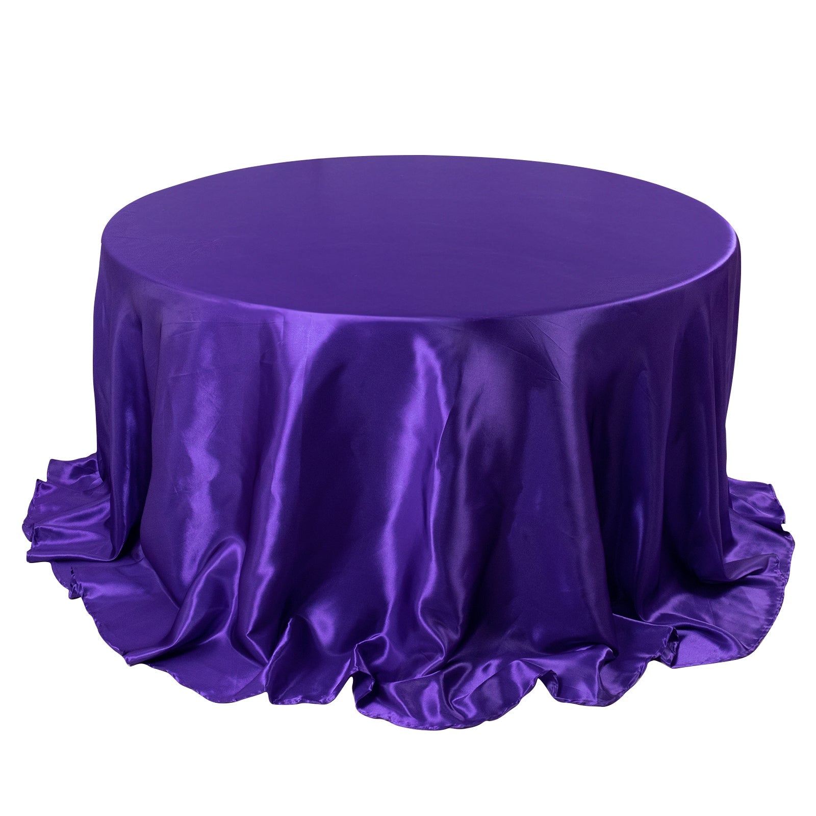 Satin 132 Round Tablecloth Purple - Stylish Seamless Table Cover