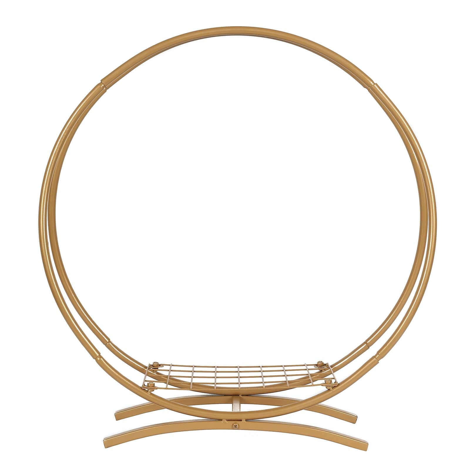 Double Frame Hoop Table Centerpiece Metal Gold - Wedding Cake Display & Flower Stand 24