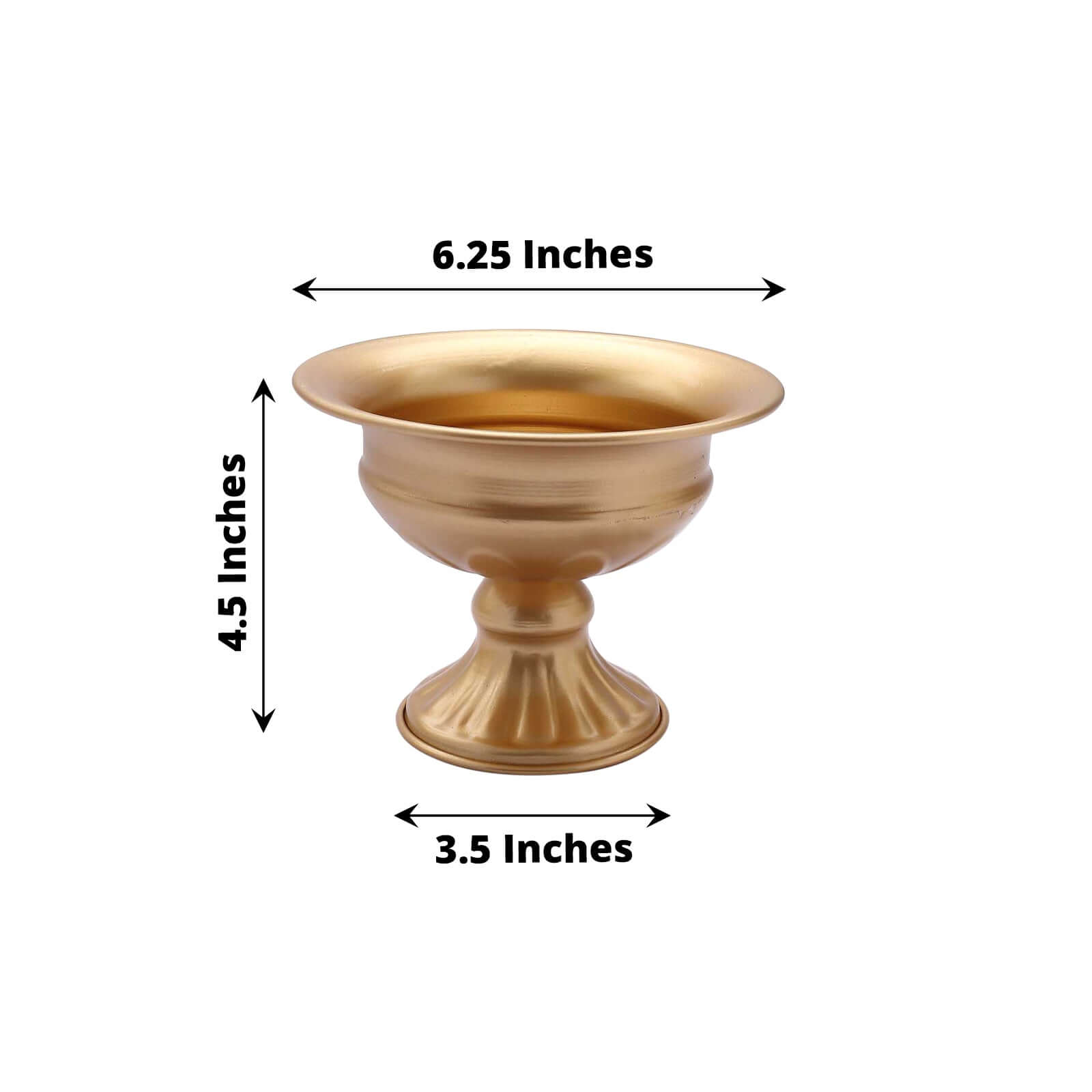 2-Pack Metal Pedestal Flower Vases Wine Goblet Style Gold - Antique Mini Compote Vase for Refined Wedding Centerpieces 4