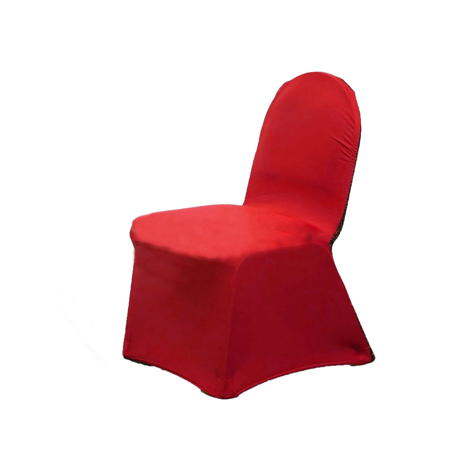 Spandex Chair Cover with Metallic Shimmer Tinsel Back for Banquet Chairs Red - Fitted Slipcover