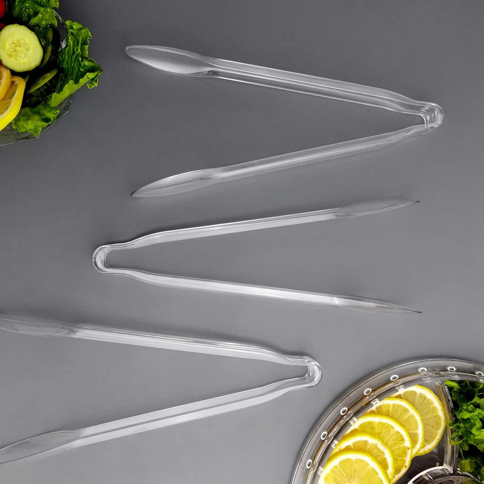 3-Pack Plastic Serving Tongs Clear - Durable Disposable Food Service Tongs for Salad Bars Dessert Tables Buffets12