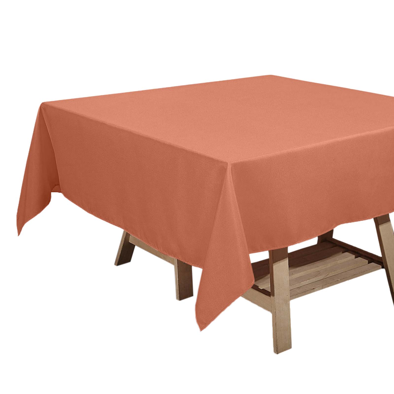 Polyester Square 70x70 Tablecloth Terracotta (Rust) - Wrinkle-Resistant & Durable Table Cover