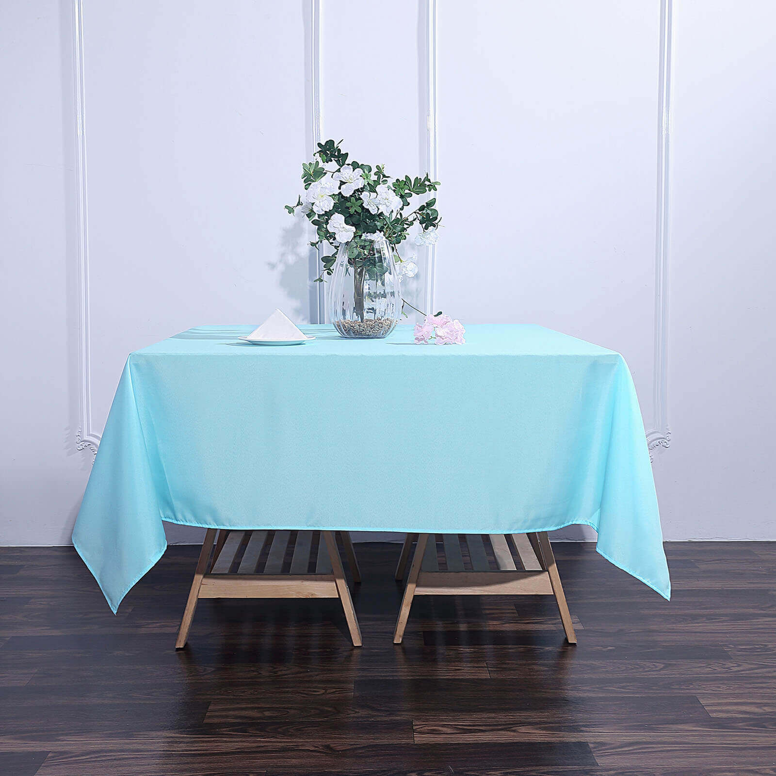 Polyester Square 70x70 Tablecloth Light Blue - Wrinkle-Resistant & Durable Table Cover